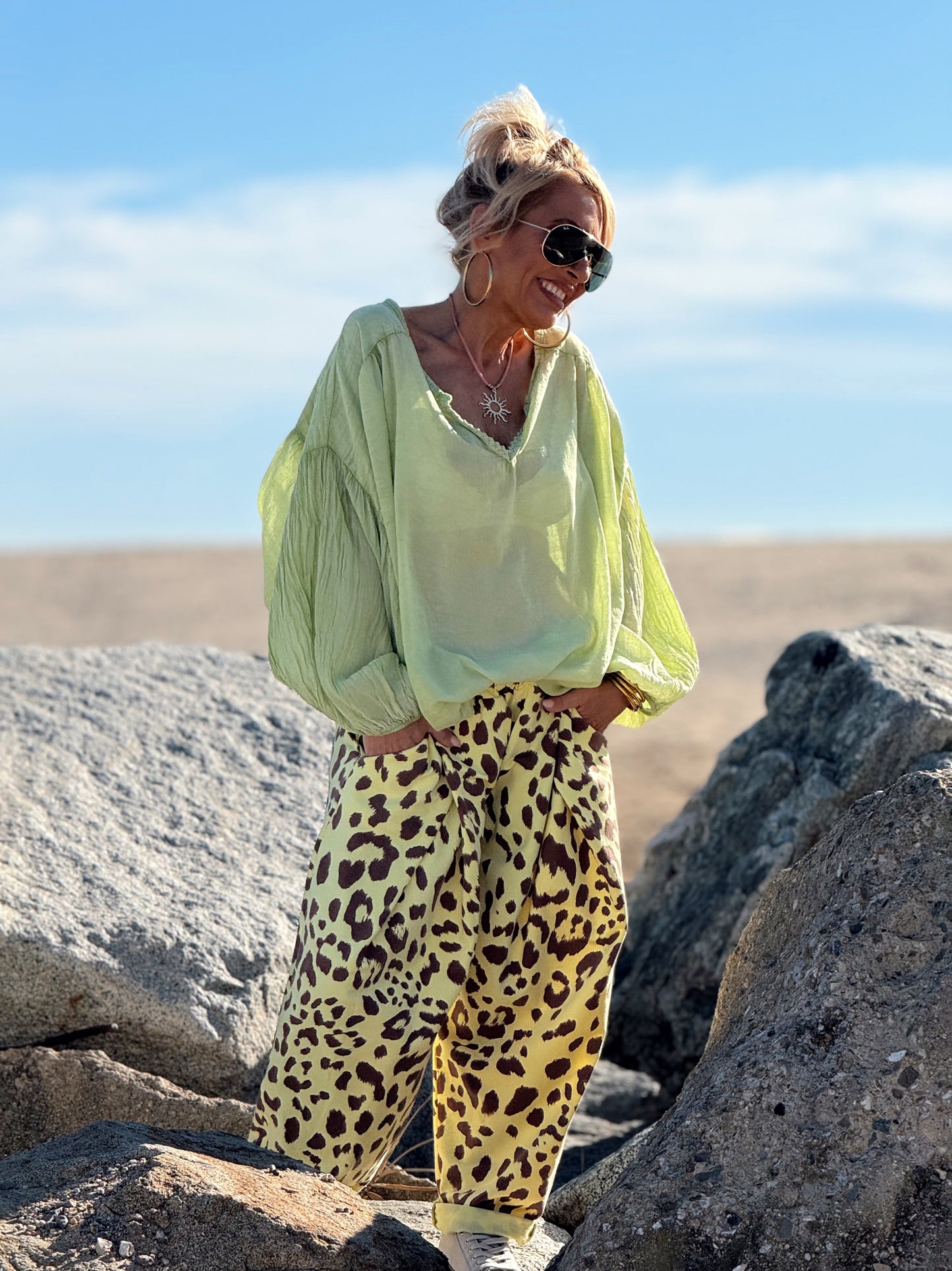 PANTALON BAGGY ANIMAL PRINT MULTICOLOR