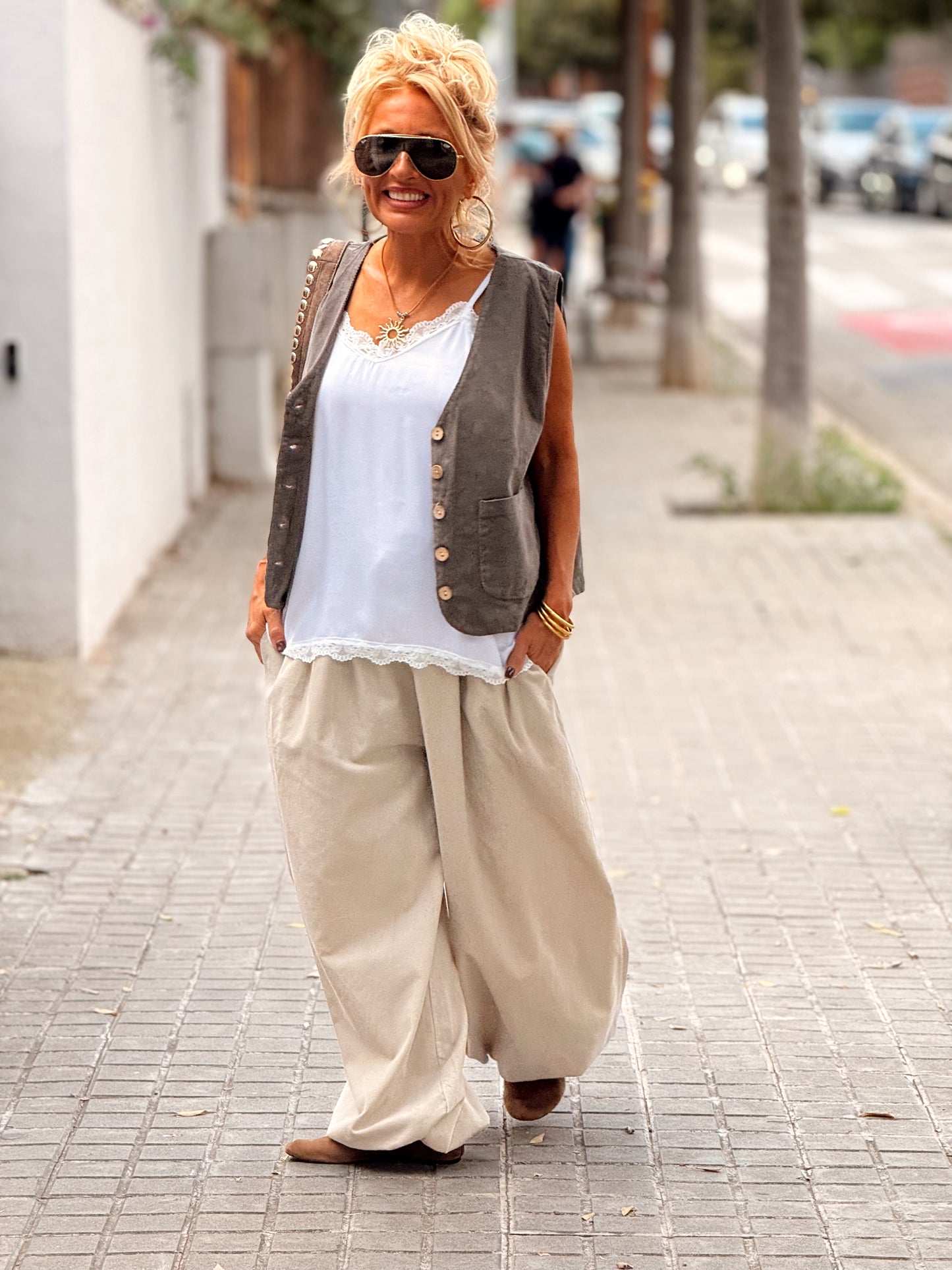 PANTALON OVERSIZE PANA JOGGER MULTICOLOR