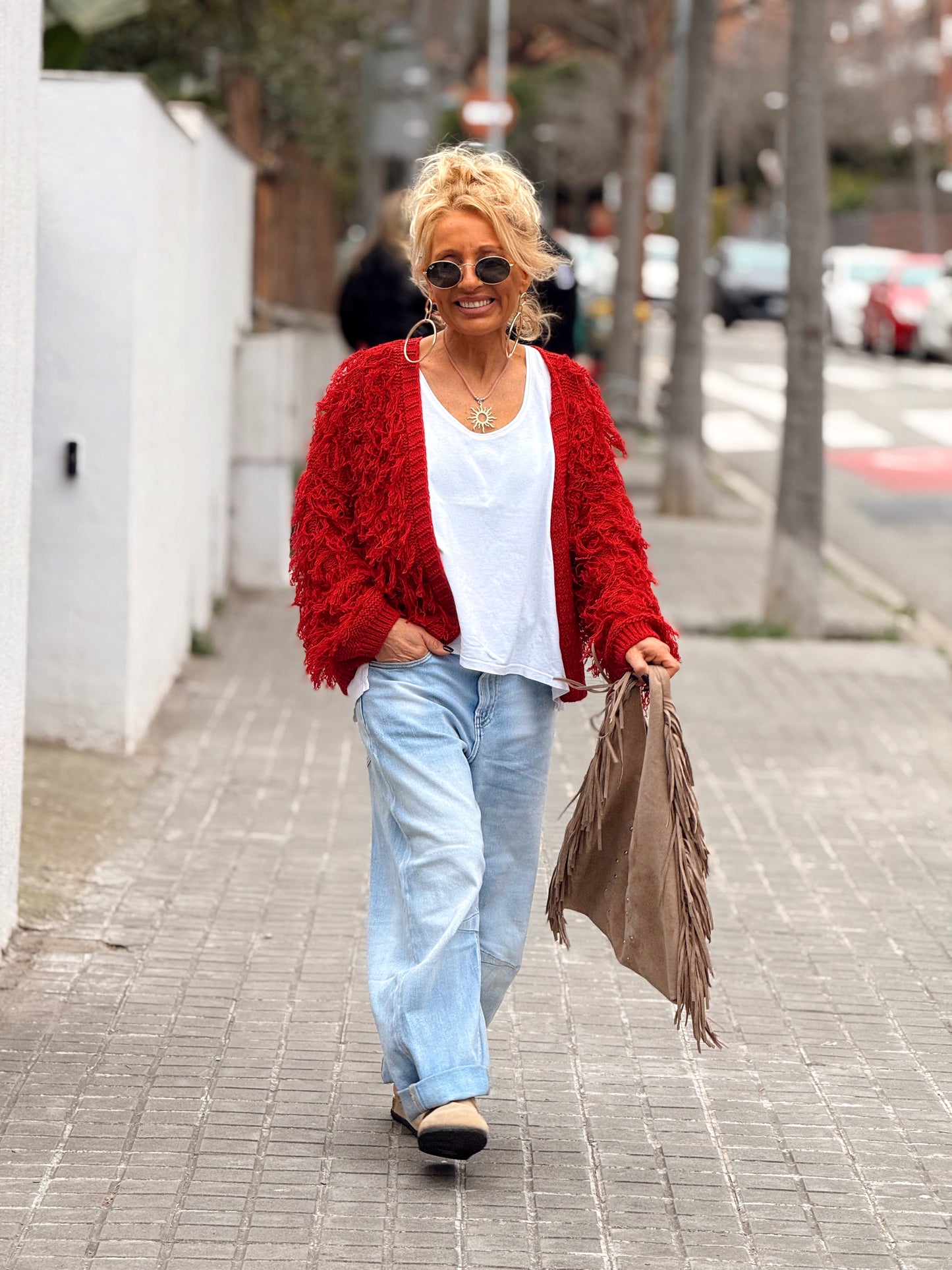 CARDIGAN CON FLECOS KEZIA MULTICOLOR