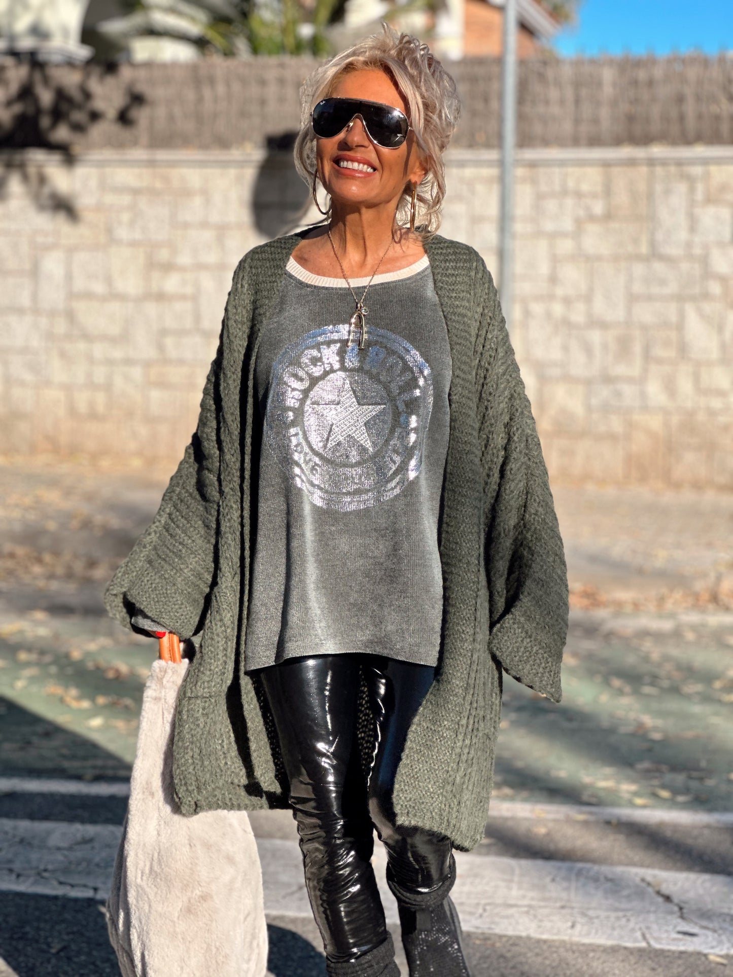 CHAQUETA DE PUNTO NATALIA KAKI