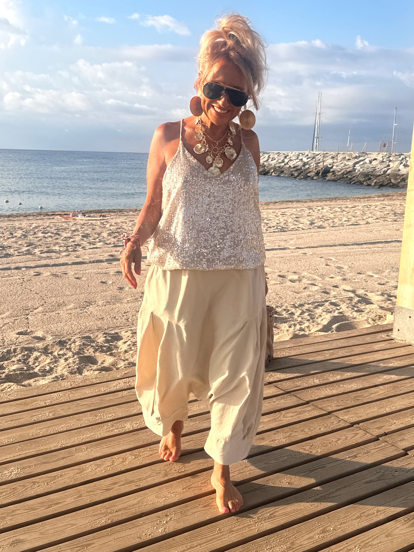 PANTALONES PANA CROPPED BAGGY OVERSIZE MULTICOLOR