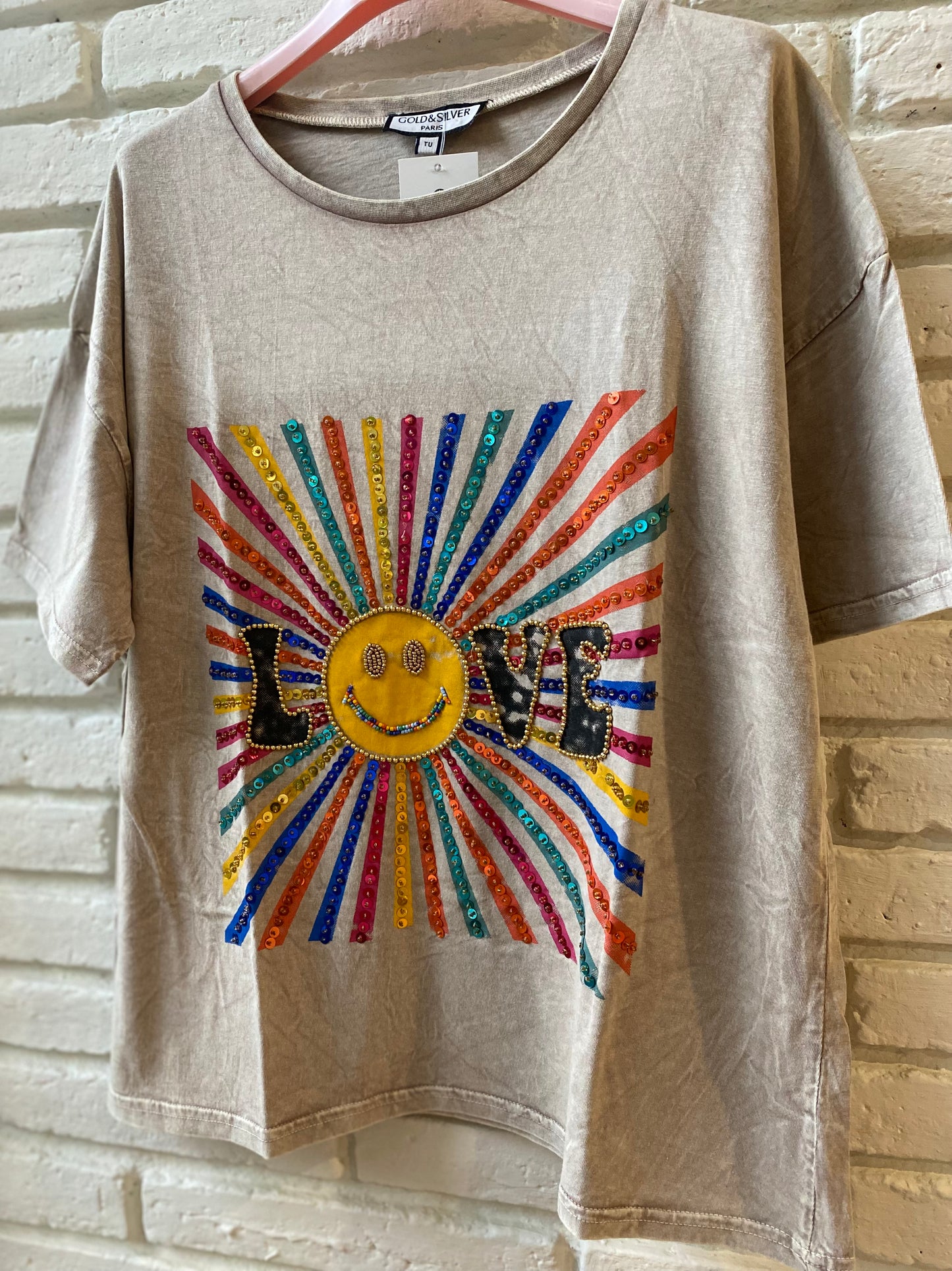 CAMISETA SOL LOVE BEIGE
