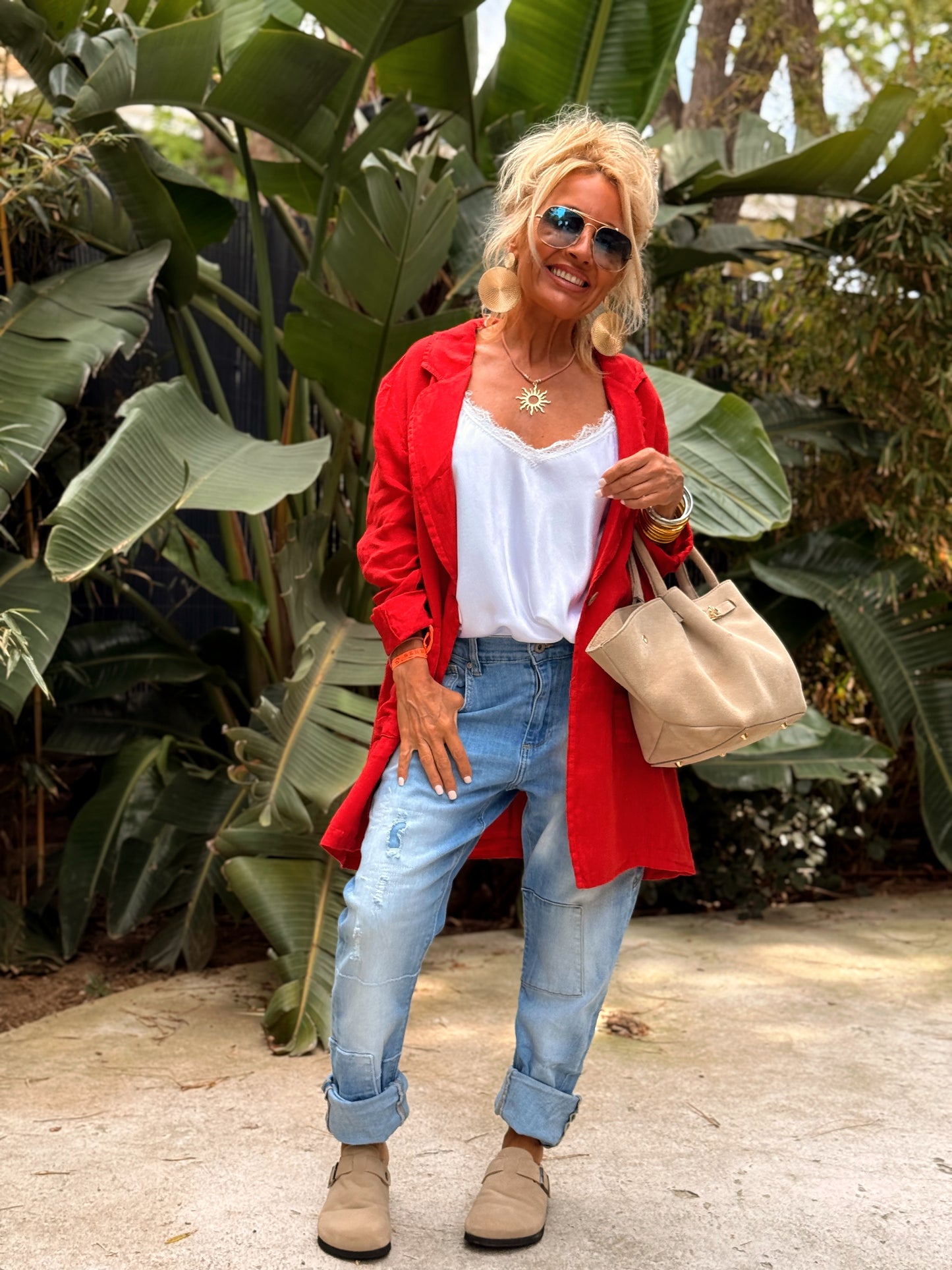 CHAQUETA LINO CHARLY FRESA