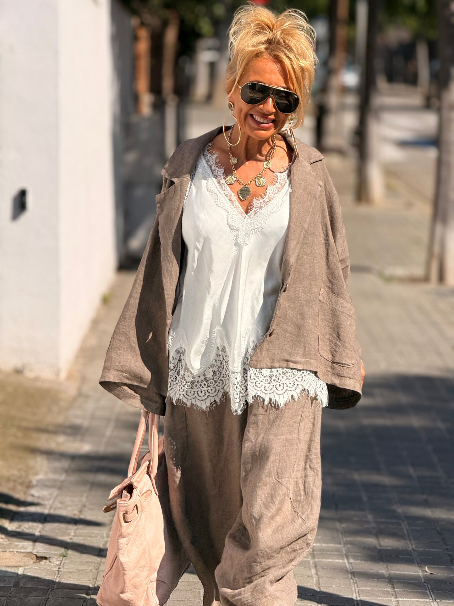 CHAQUETA OVERSIZE LINO CARMEN MULTICOLOR