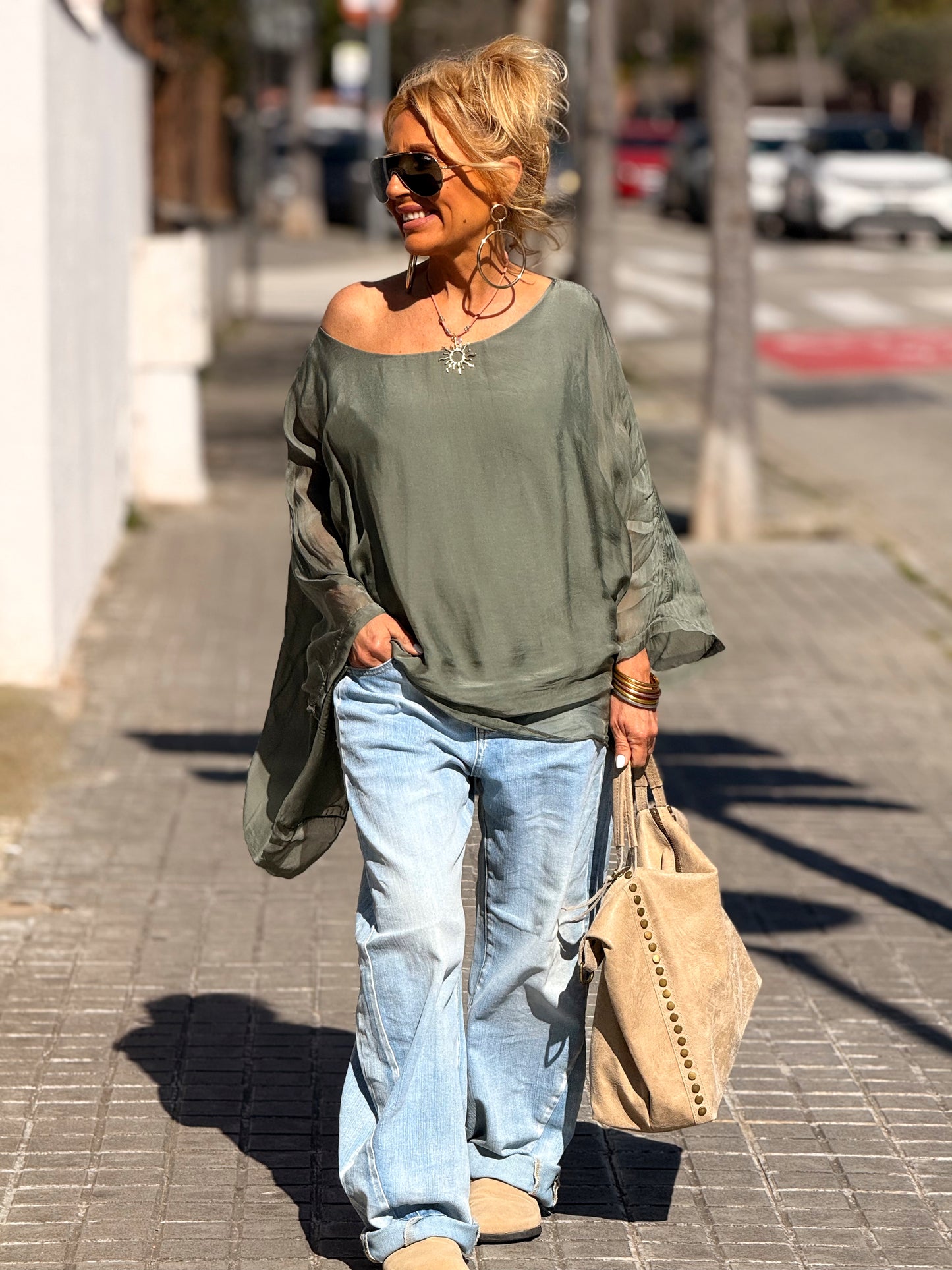 BLUSA CON TOP OVERSIZE ASIMÉTRICA NOA MULTICOLOR