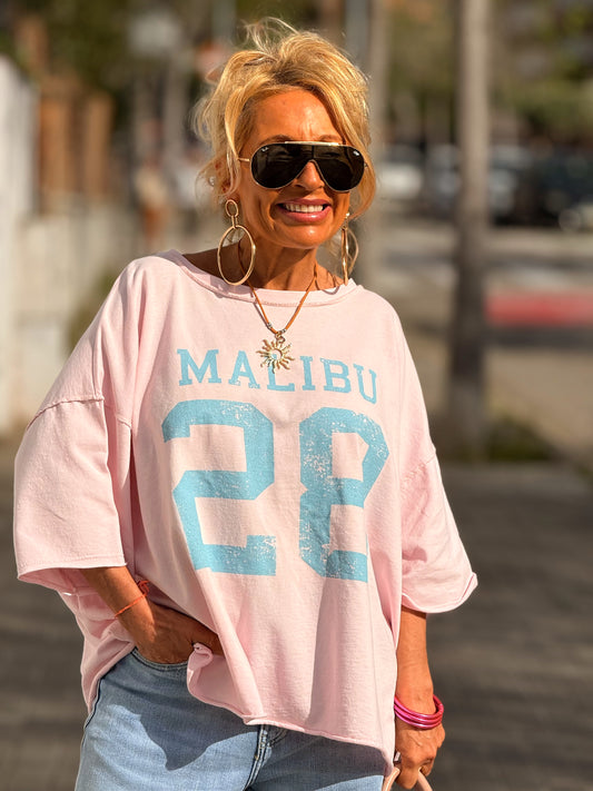 CAMISETA SUPER OVERSIZE DESGASTADA MALIBU MULTICOLOR