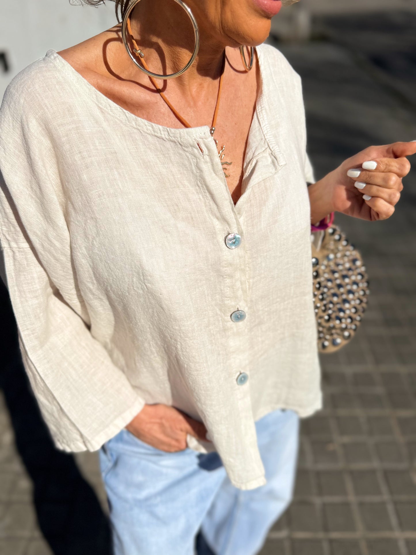 BLUSA DE LINO FABIO MULTICOLOR