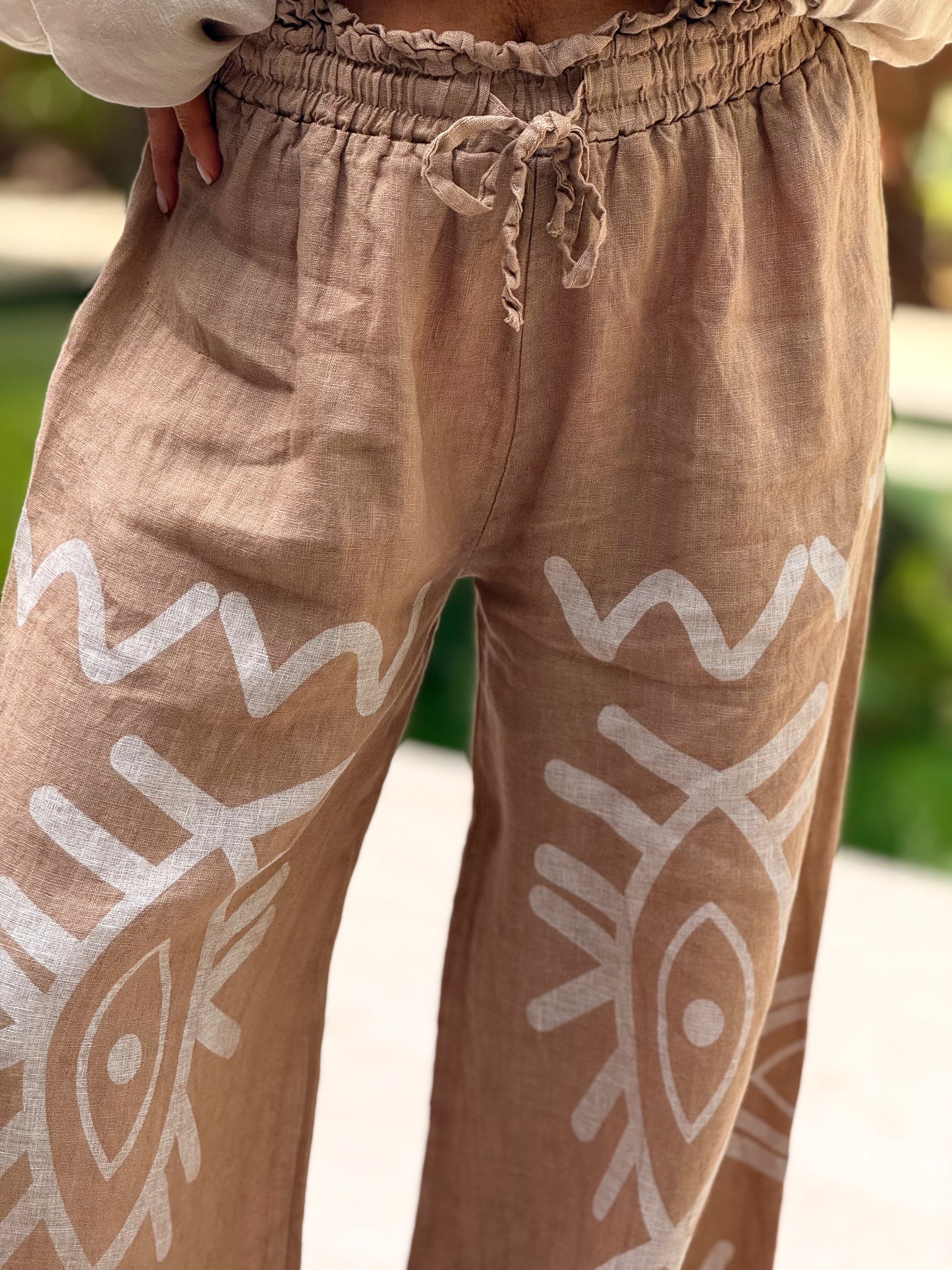 PANTALON LINO ÉTNICO MULTICOLOR