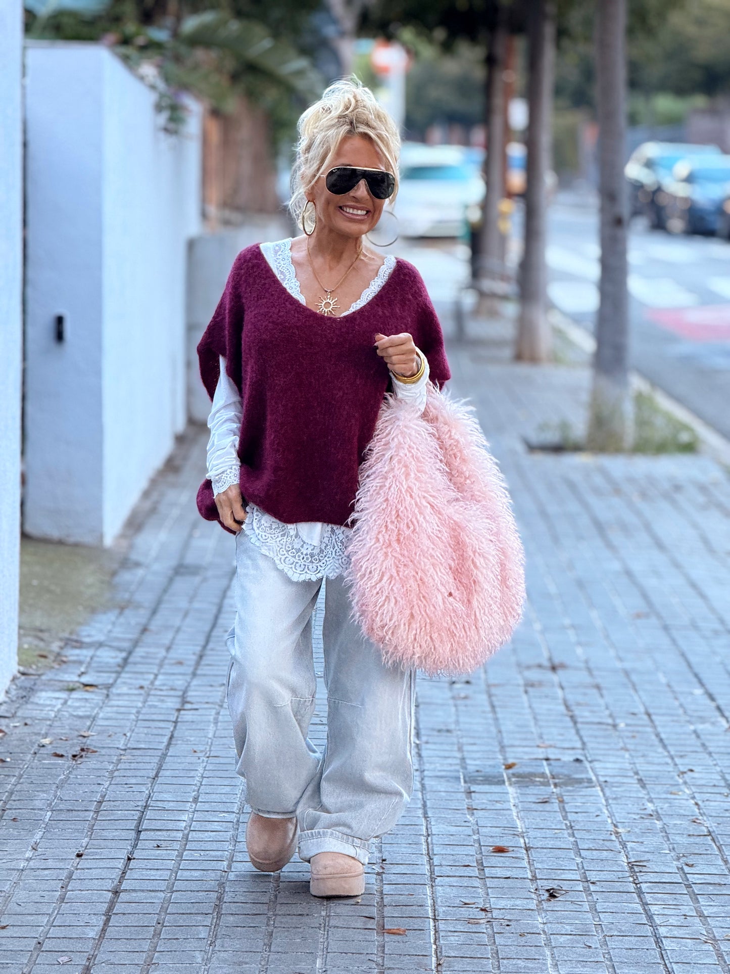 JERSEY-CHALECO DE PUNTO SUPER OVERSIZE LUANA MULTICOLOR