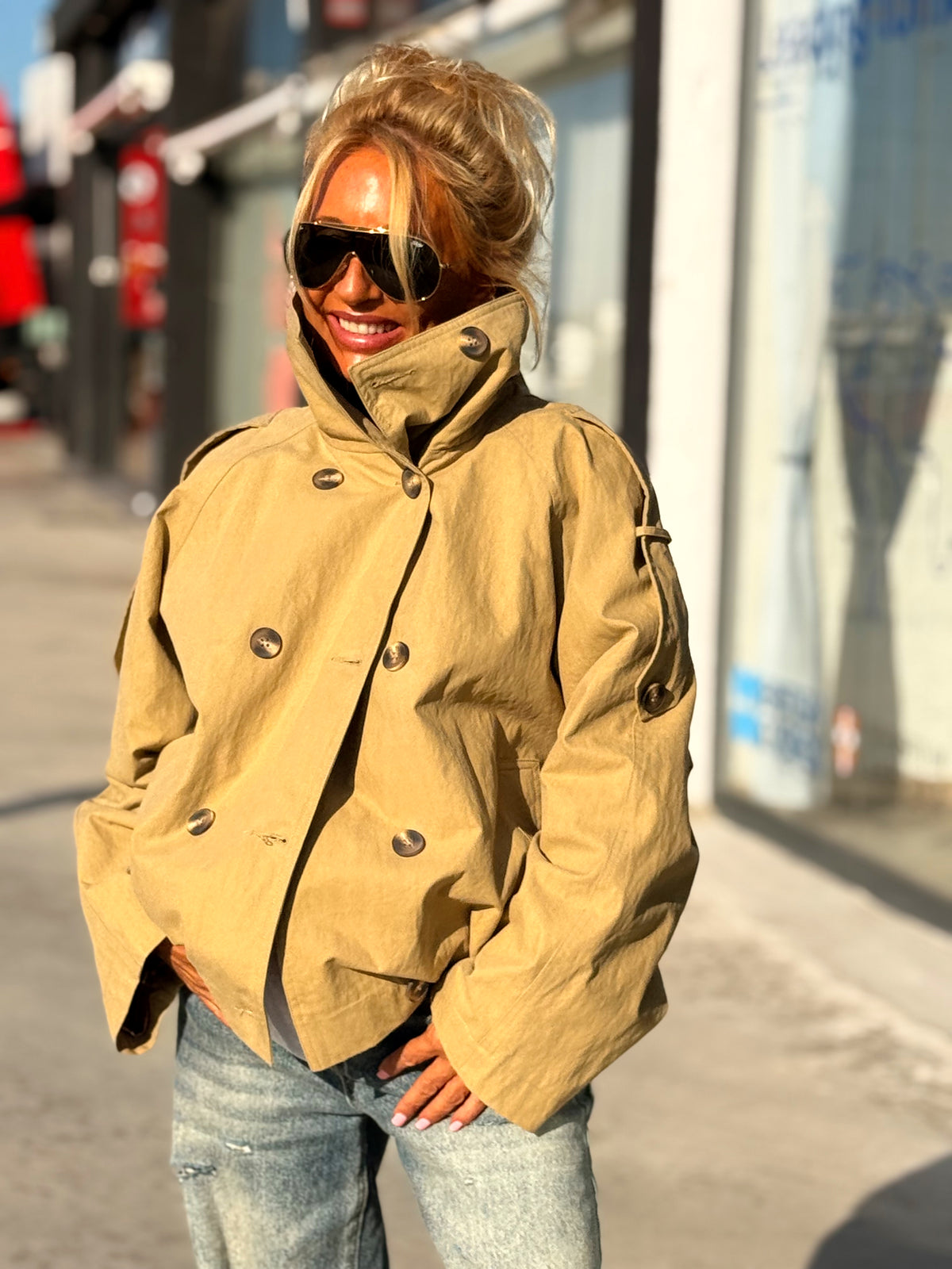 CHAQUETA FORRADA BEIGE