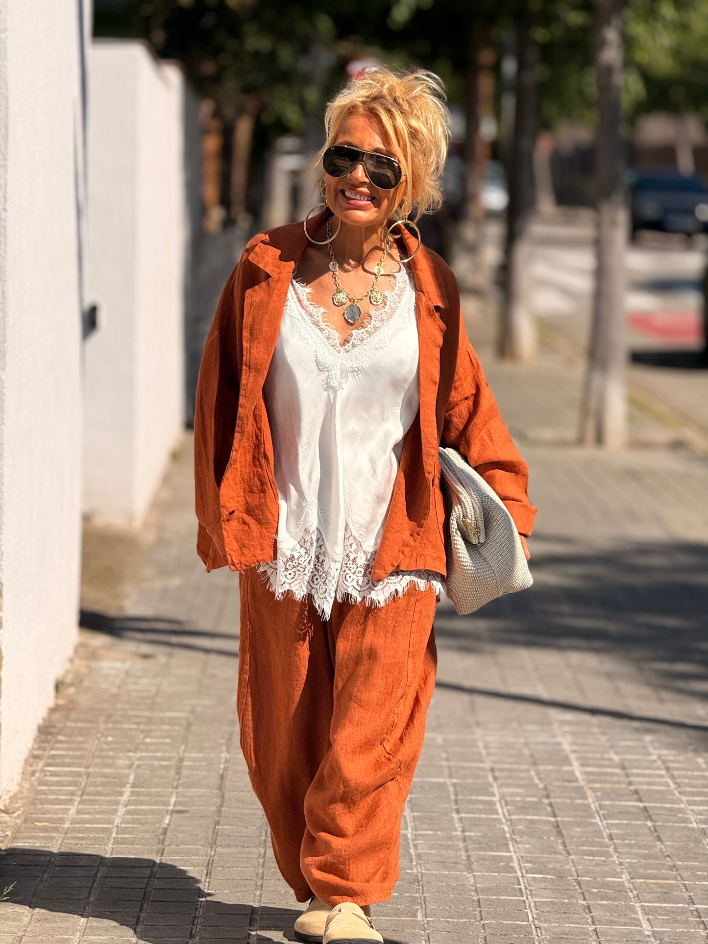 CHAQUETA OVERSIZE LINO CARMEN MULTICOLOR