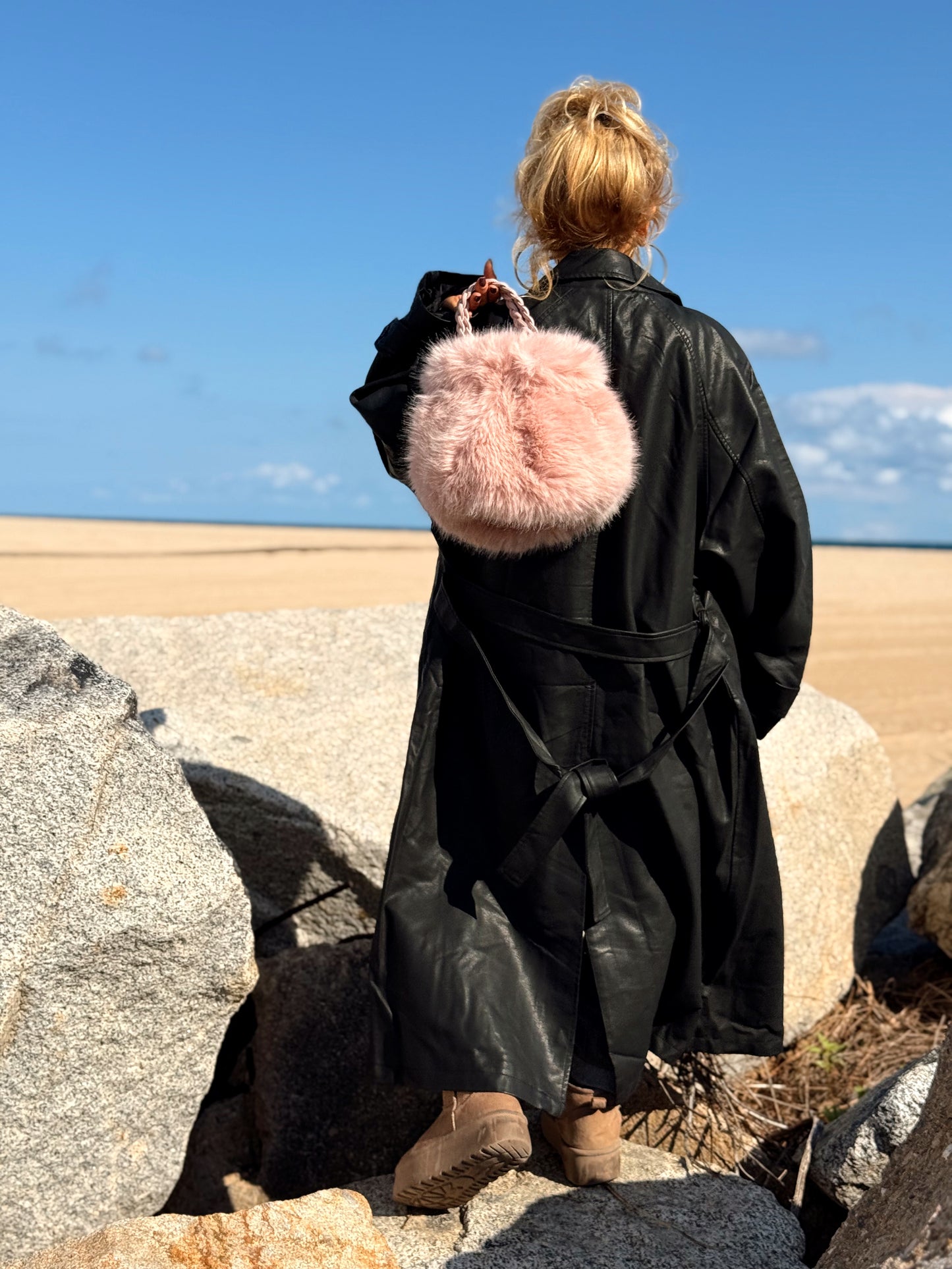 CHAQUETA LARGA POLIPIEL MULTICOLOR