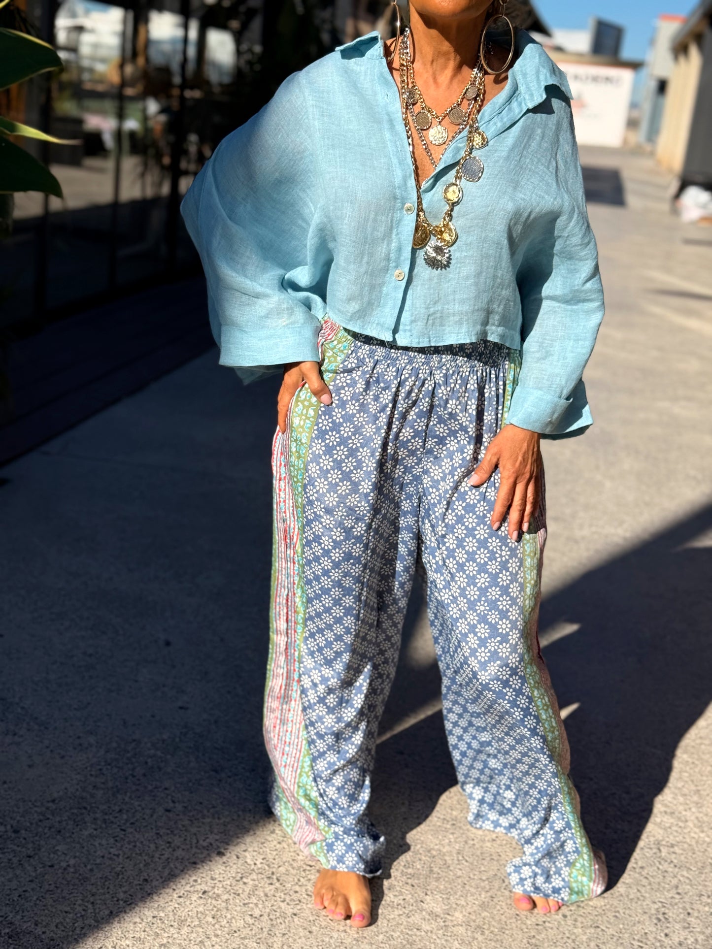 PANTALON HIPPIE CHIC ESTAMPADO MULTICOLOR