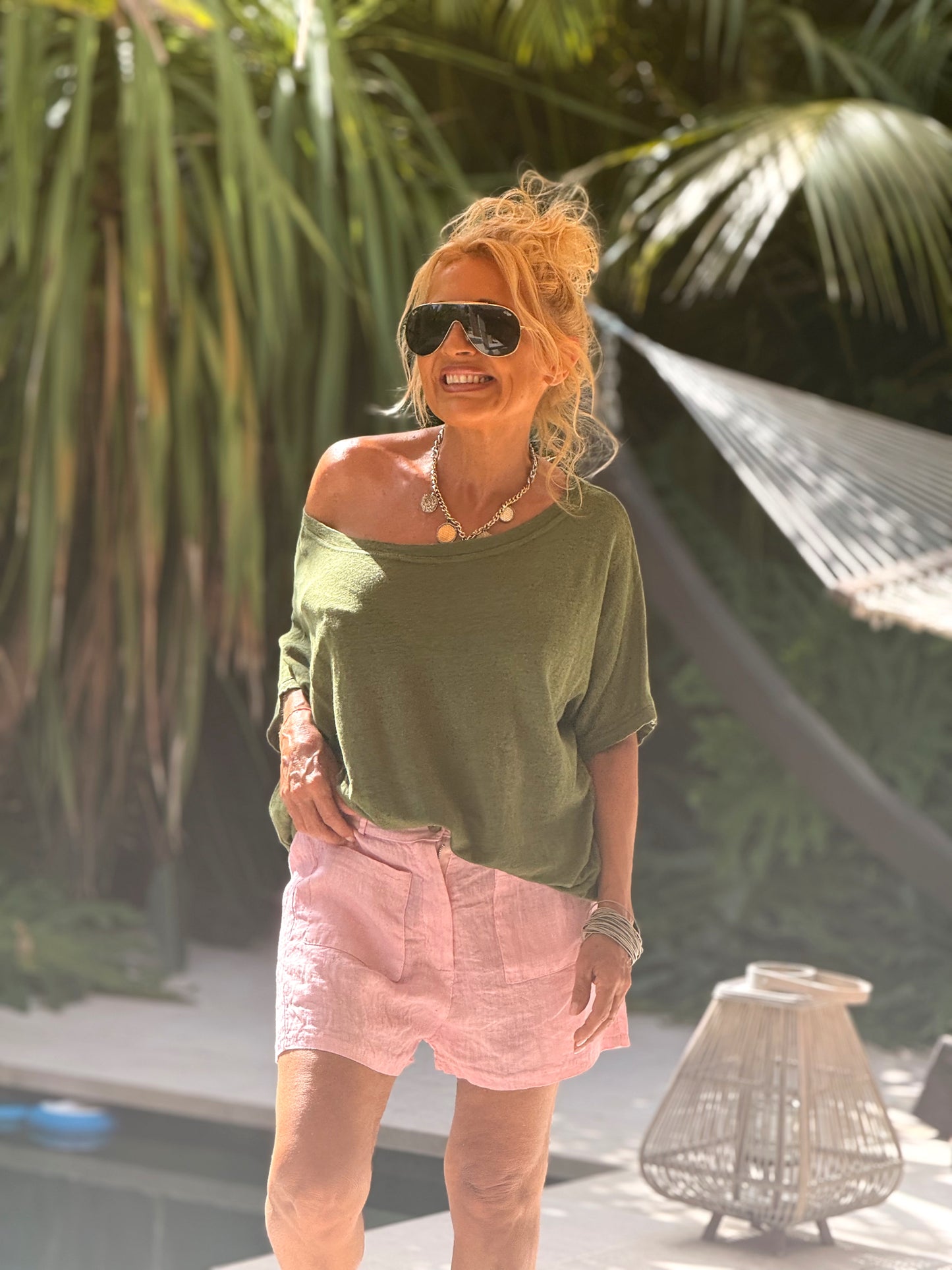 CAMISETA LINO OVERSIZE JULIANA MULTICOLOR