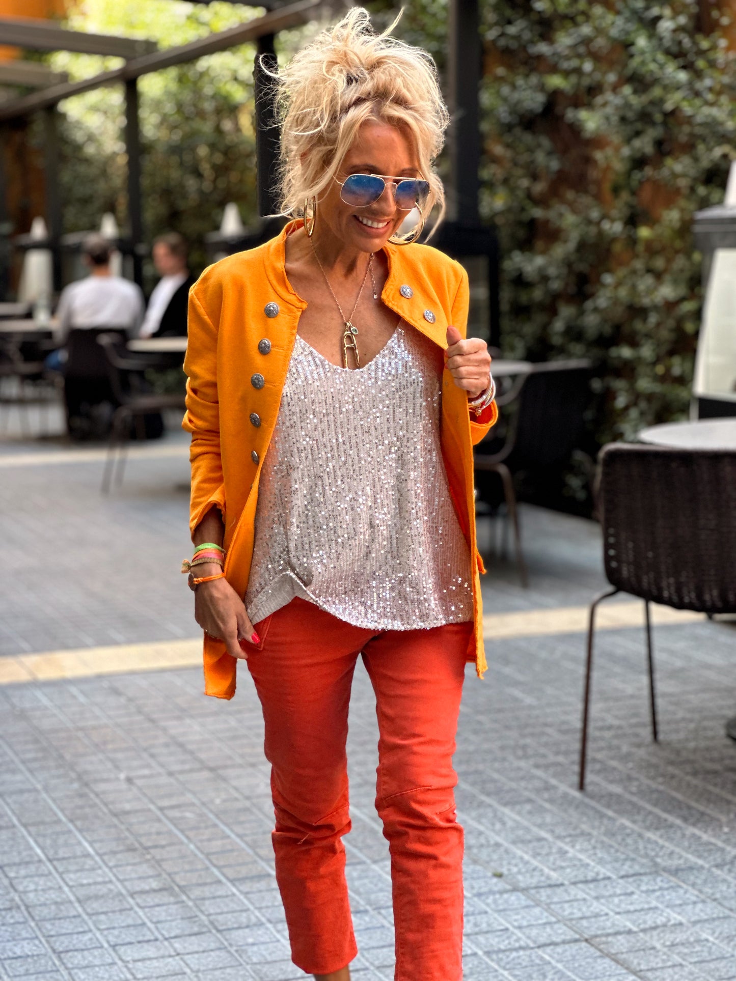 CHAQUETA KAREEN MANDARINA