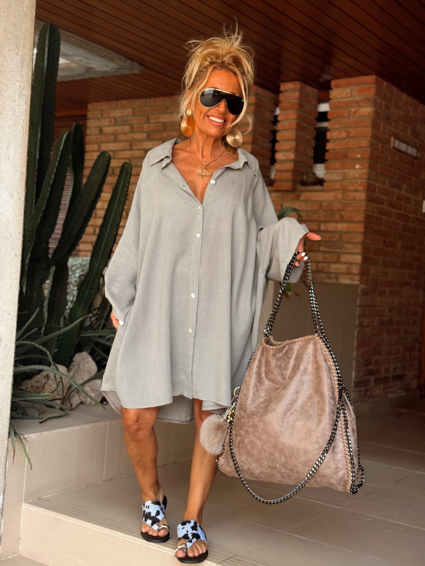 CAMISA OVERSIZE C’EST LA VIE TOPO