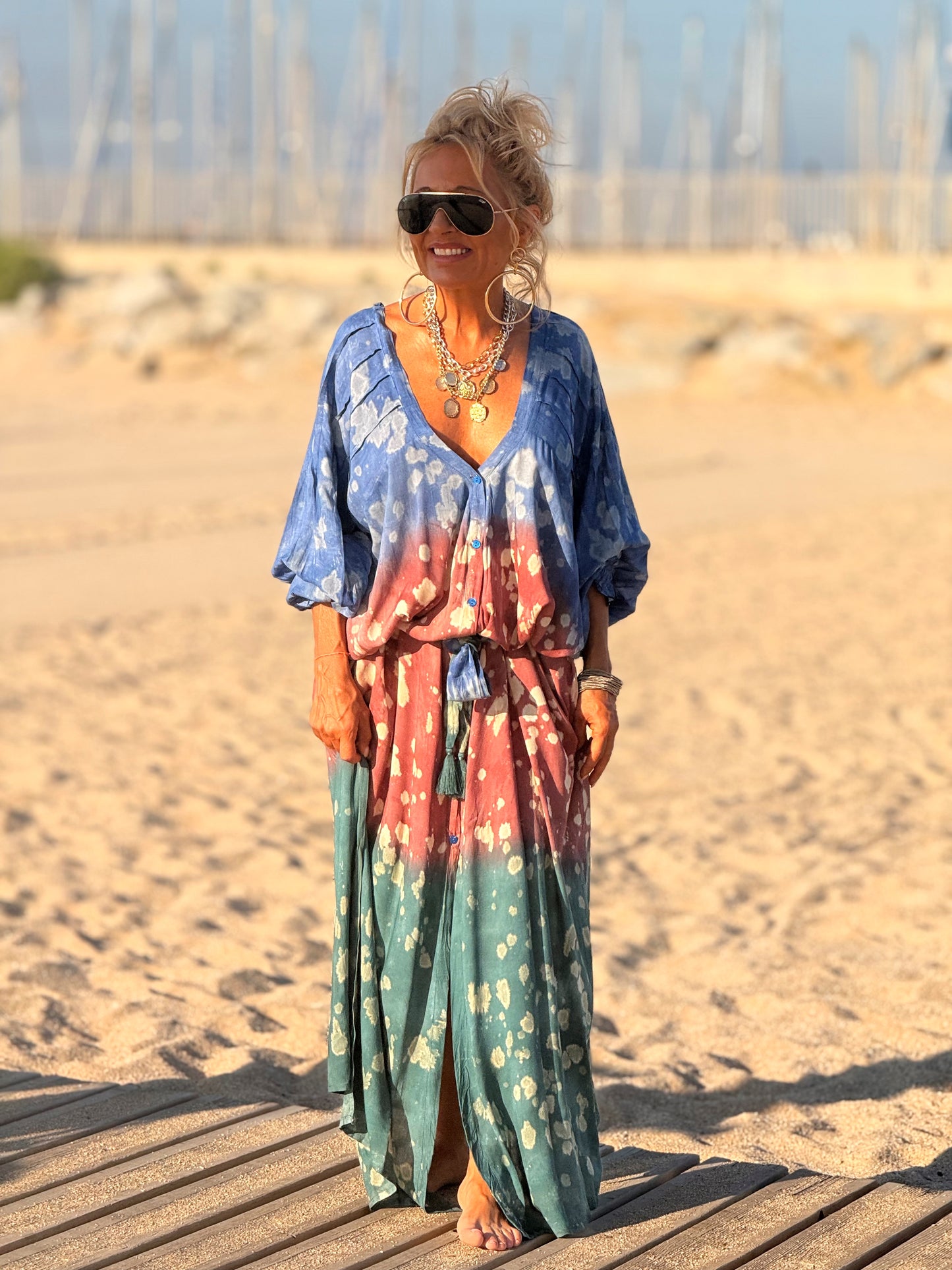 VESTIDO KAFTAN SUPER OVERSIZE MULTICOLOR