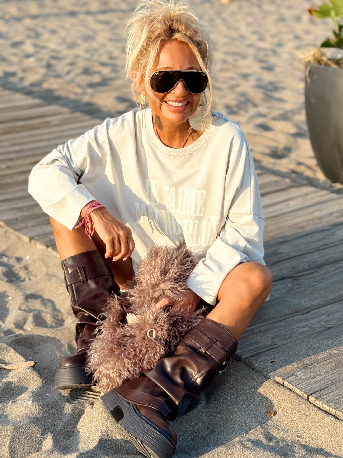 SUDADERA OVERSIZE JE T’AIME MOI NON PLUS MULTICOLOR