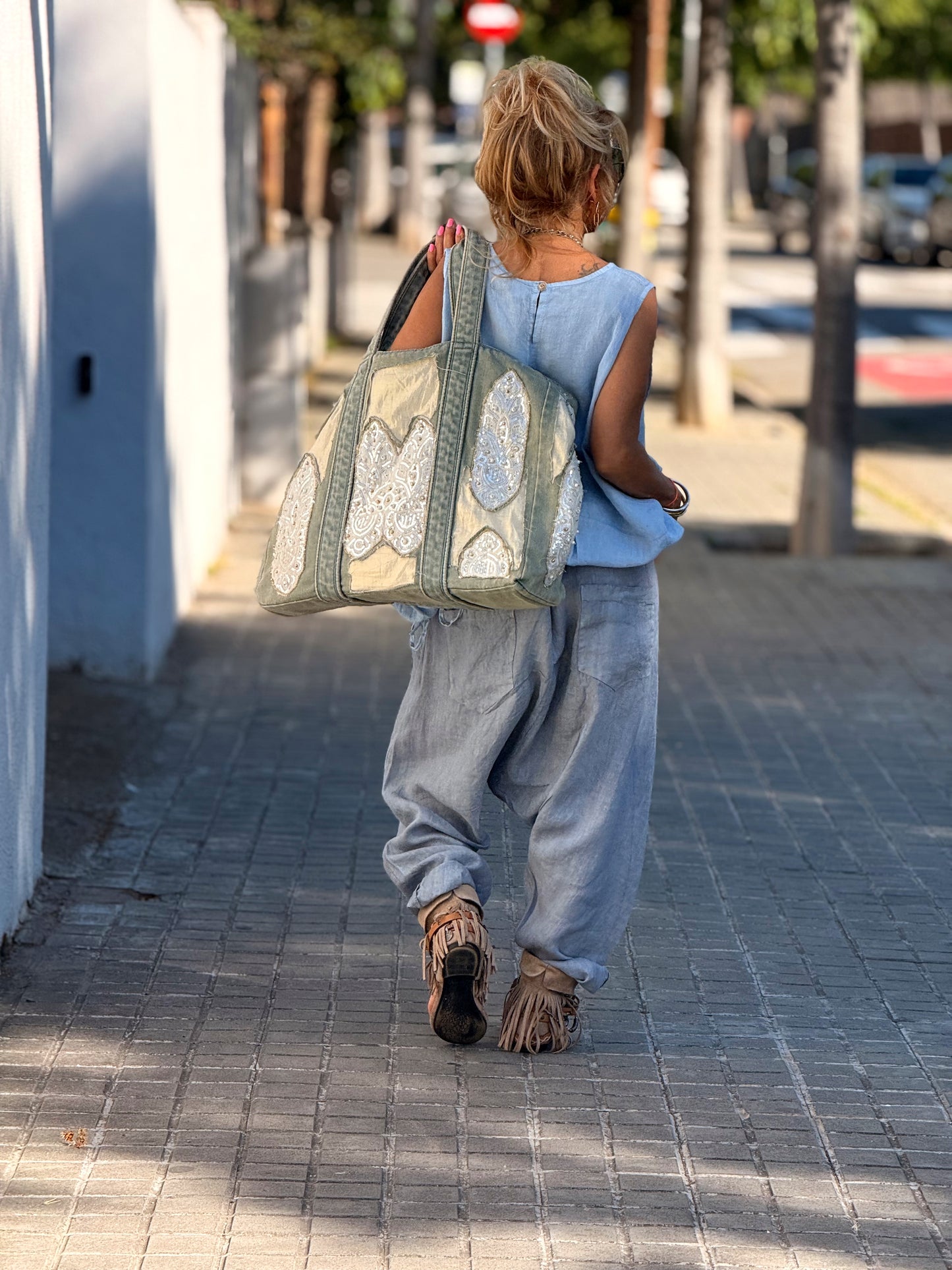PANTALÓN BAGGY OVERSIZE LINO FLORENT MULTICOLOR