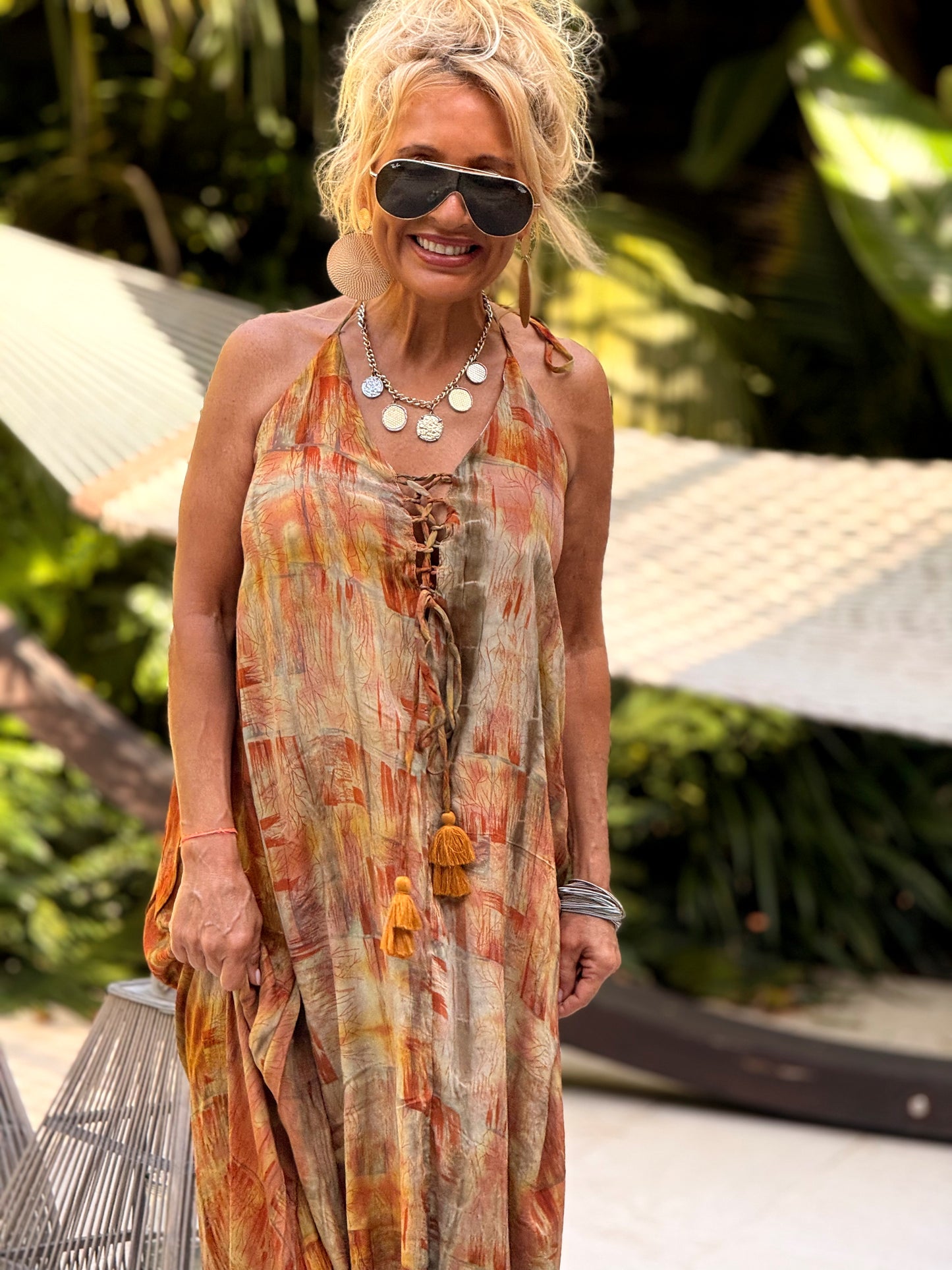 VESTIDO CREPE SEDA INDY MULTICOLOR