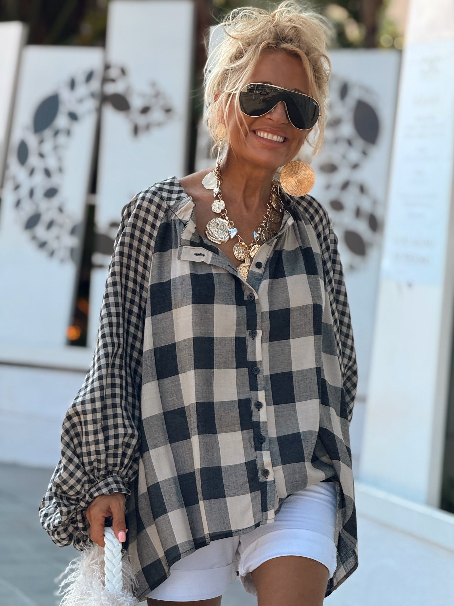 CAMISA OVERSIZE DAVID CUADRADOS MULTICOLOR