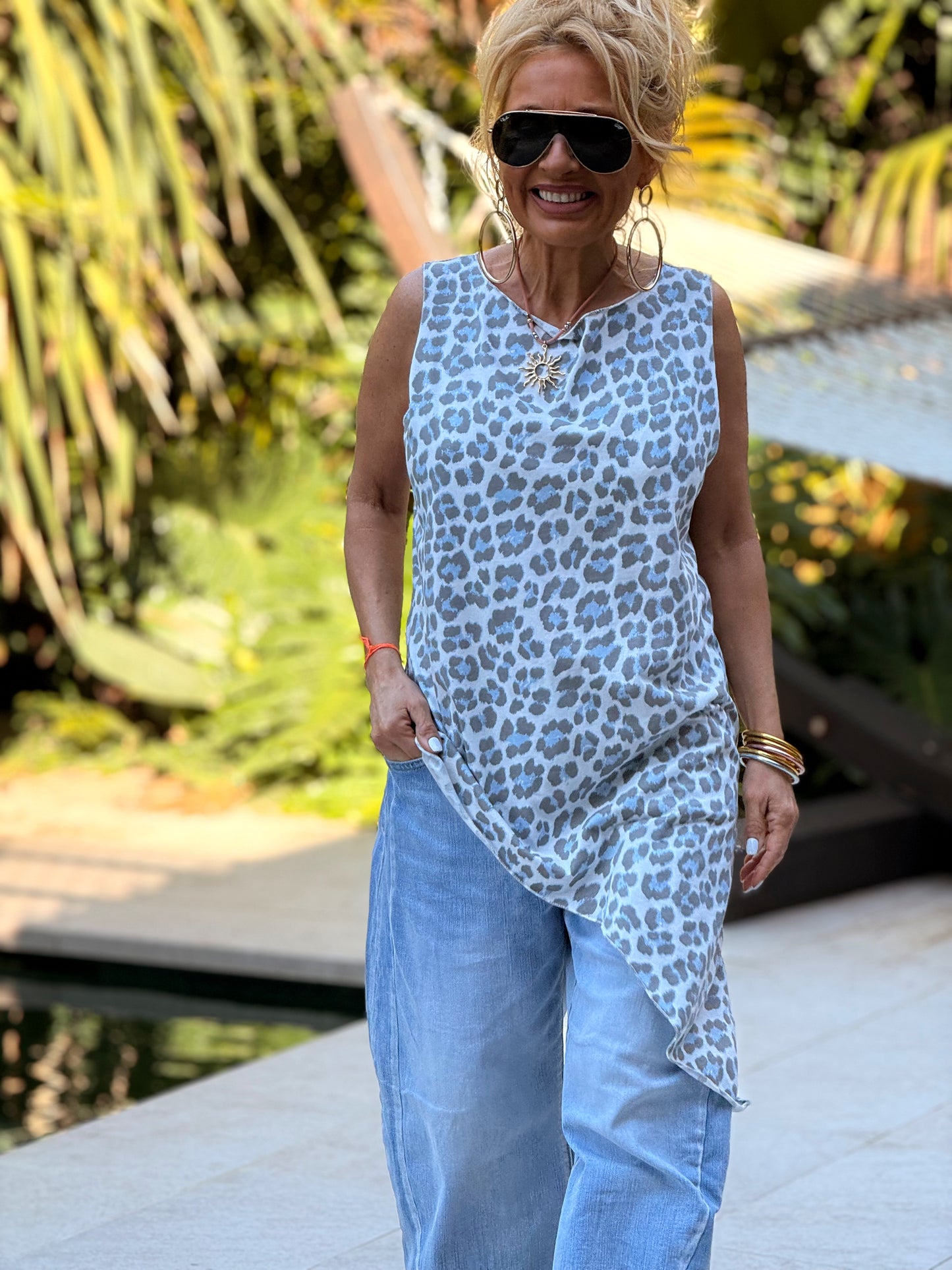 TOP ASIMÉTRICO ANIMAL PRINT