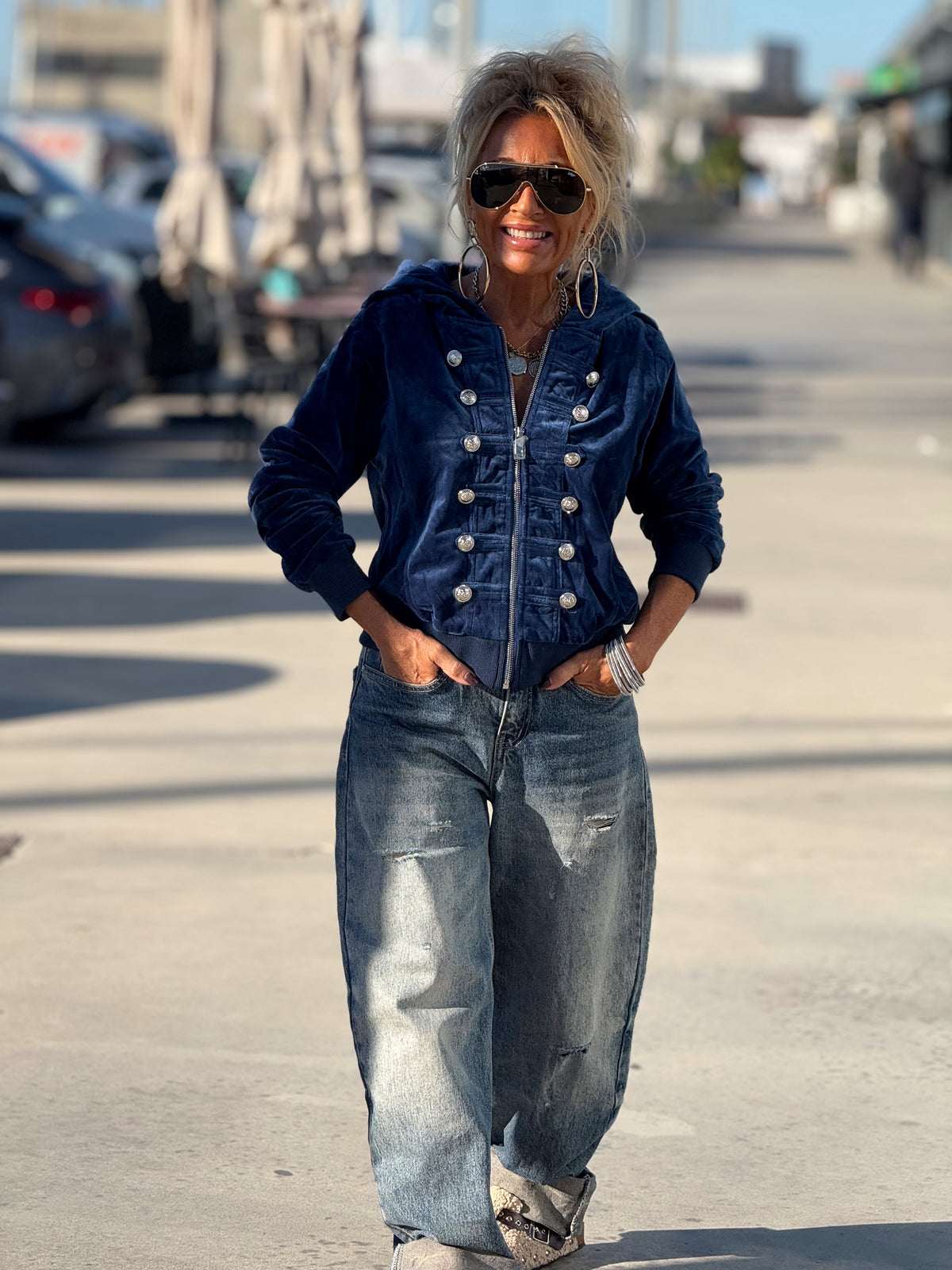 CHAQUETA TERCIOPELO AZUL