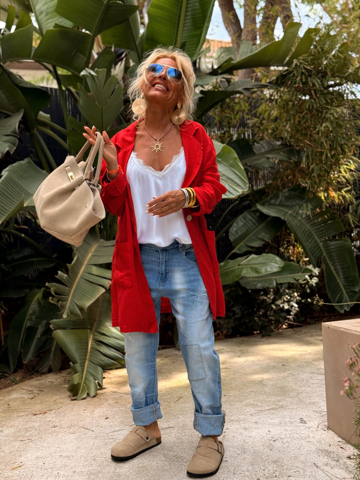 CHAQUETA LINO CHARLY FRESA