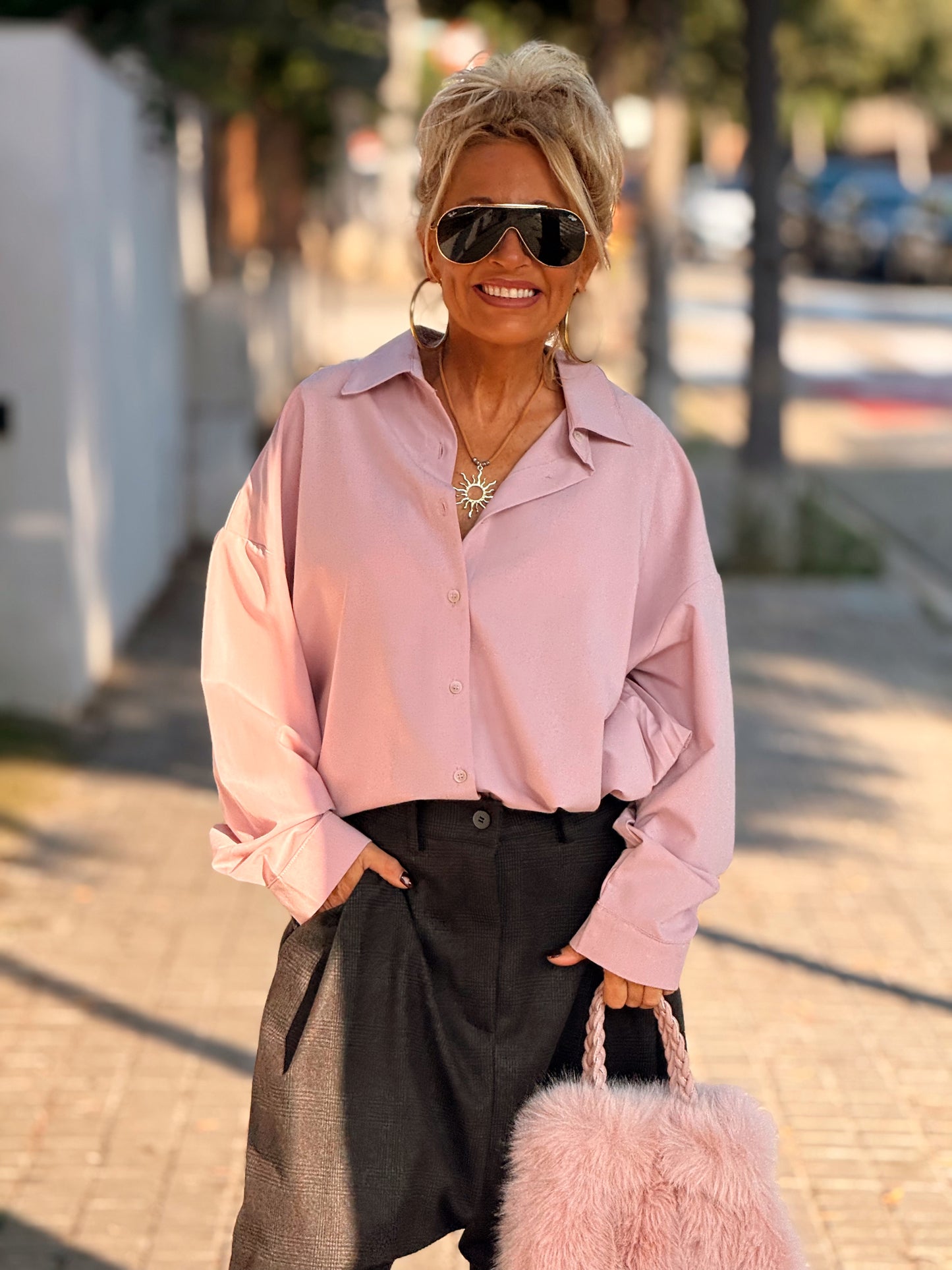 CAMISA OVERSIZE PLIEGUE ENEA MULTICOLOR