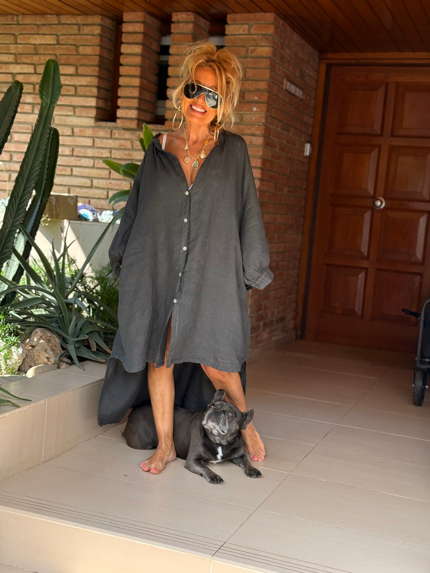 VESTIDO-TÚNICA SUPER OVERSIZE LINO NINA MULTICOLOR