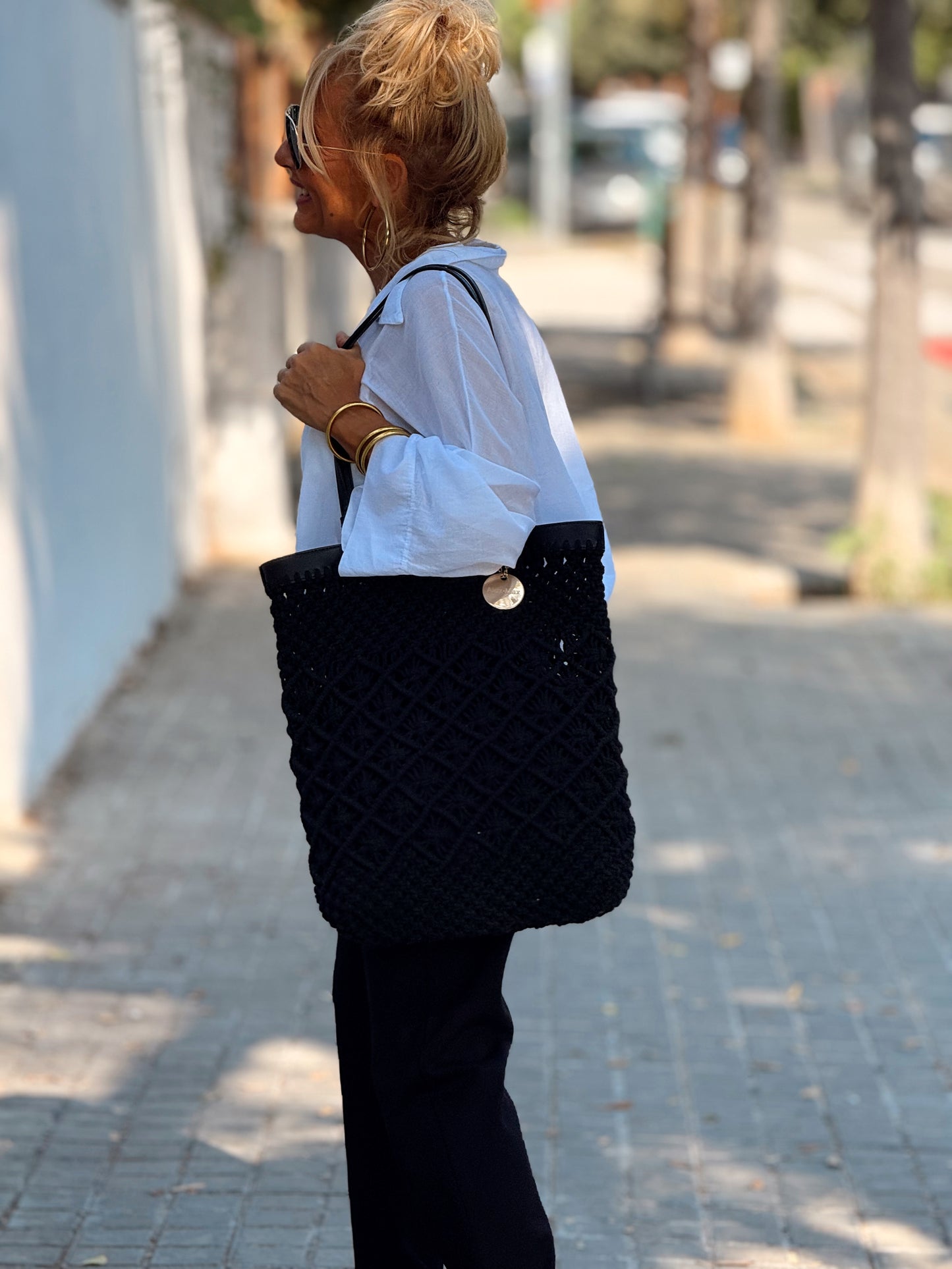 PANTALON CON CORDON BENJAMIN NEGRO