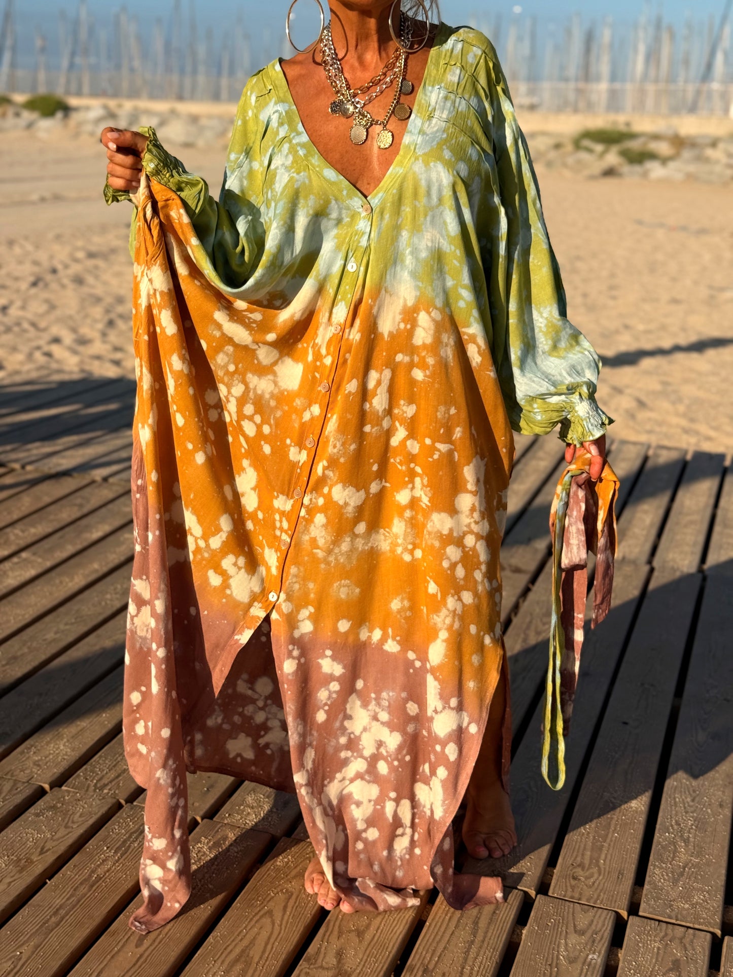 VESTIDO KAFTAN SUPER OVERSIZE MULTICOLOR