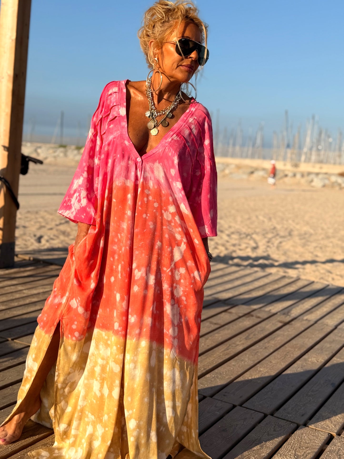 VESTIDO KAFTAN SUPER OVERSIZE MULTICOLOR