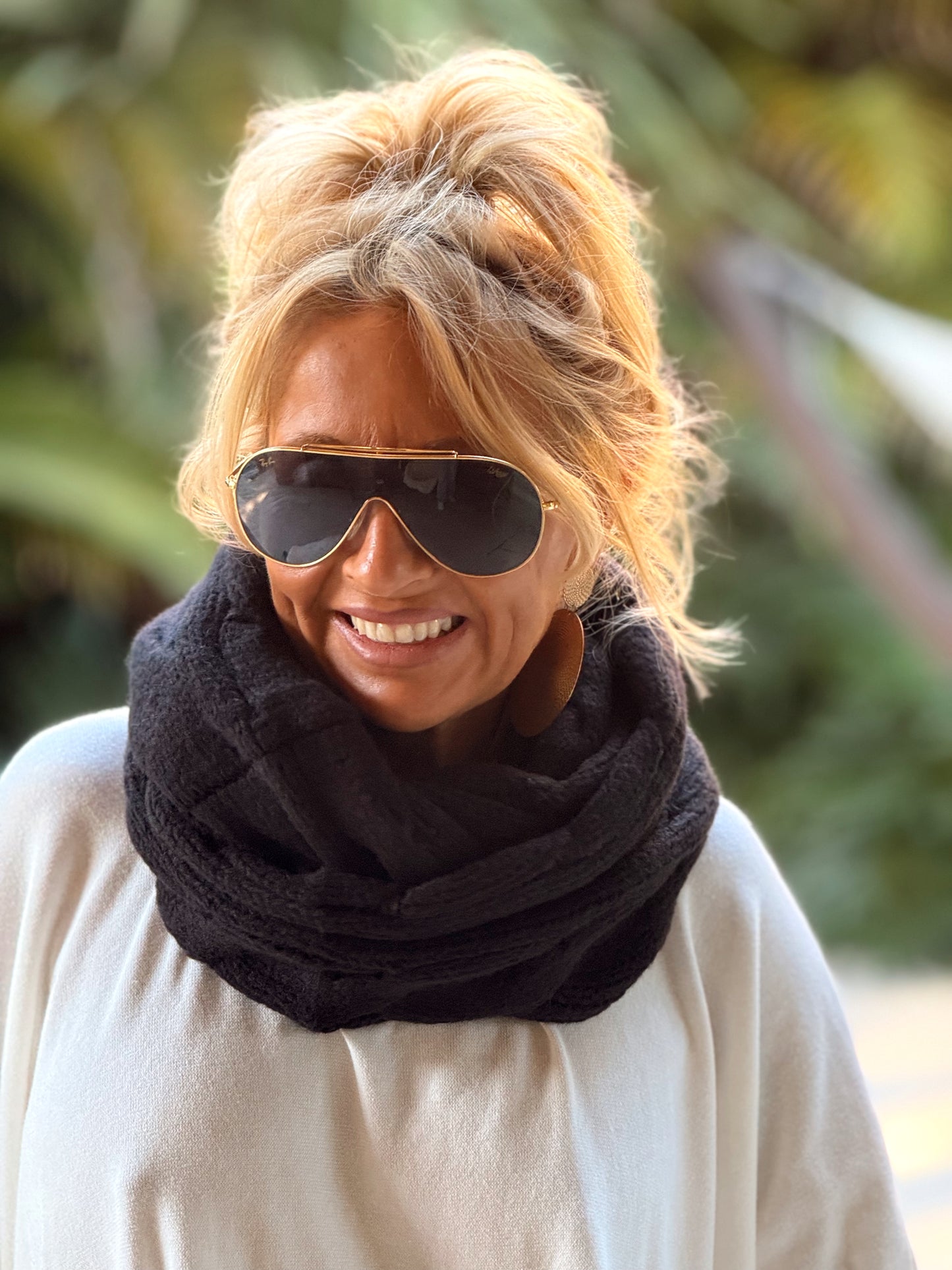 BUFANDA CUELLO DE PUNTO TRENZADO  MULTICOLOR