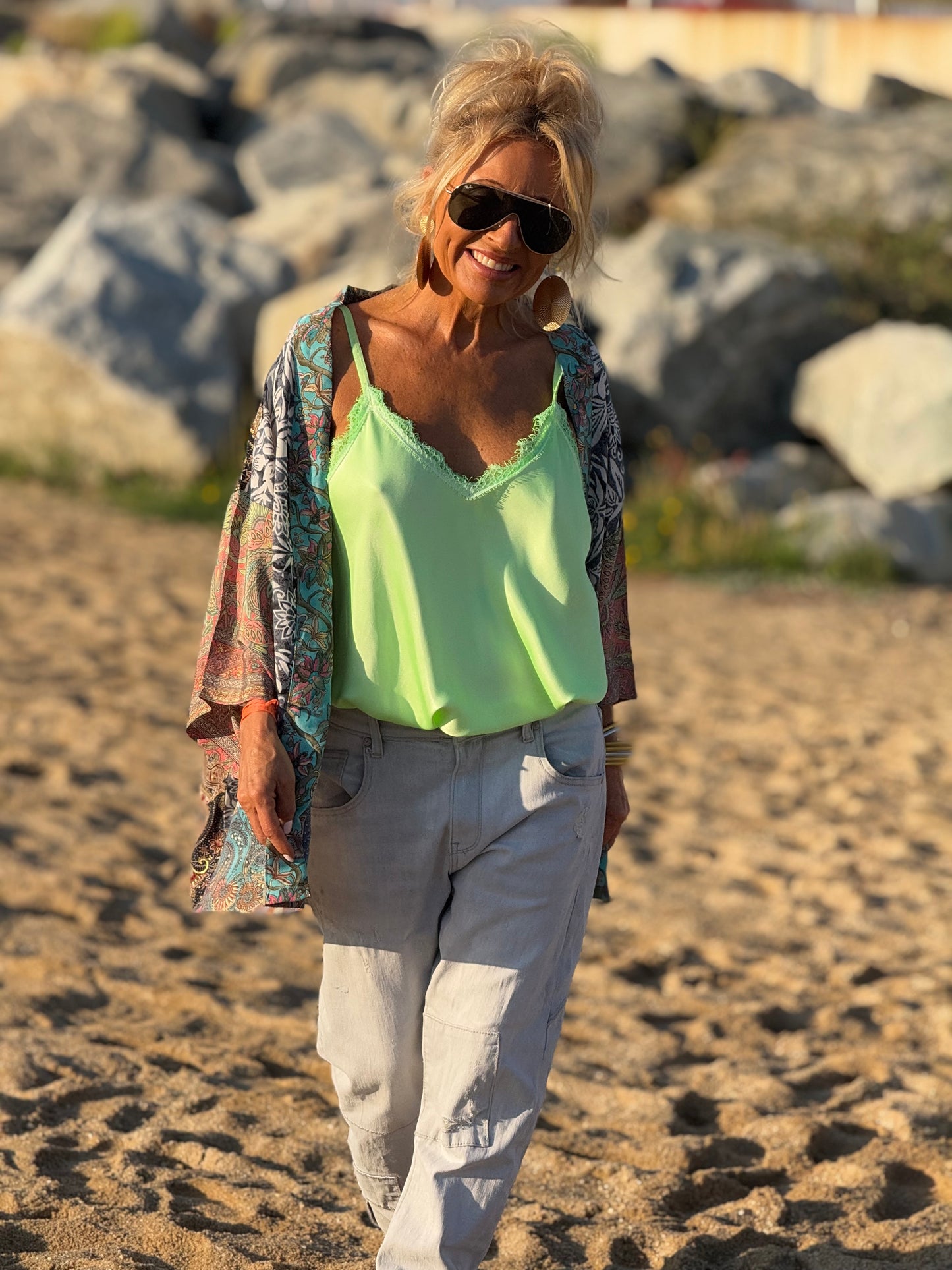 KIMONO CORTO ESTAMPADO MULTICOLOR