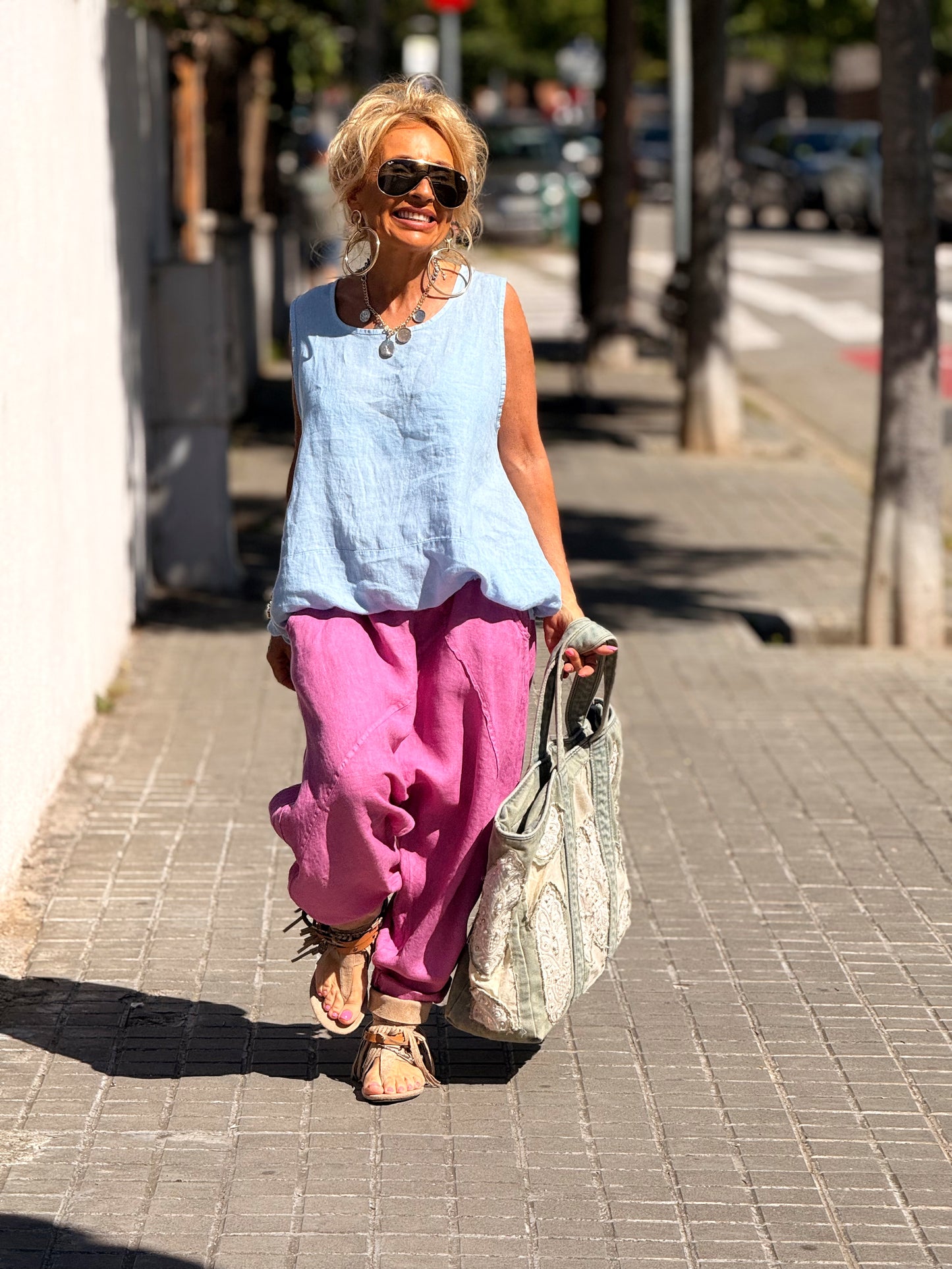 PANTALÓN BAGGY OVERSIZE LINO FLORENT MULTICOLOR