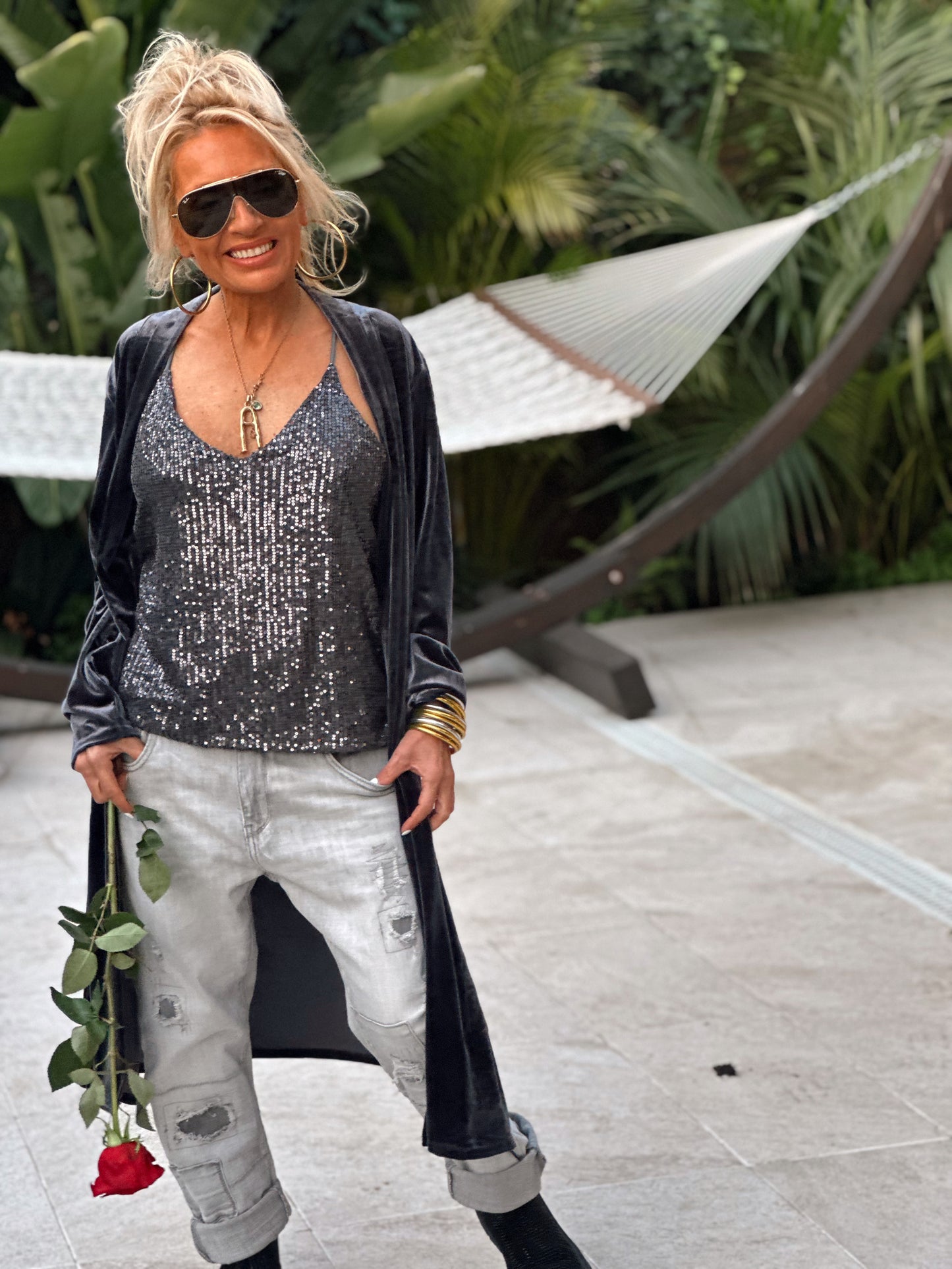 KIMONO TERCIOPELO GRIS