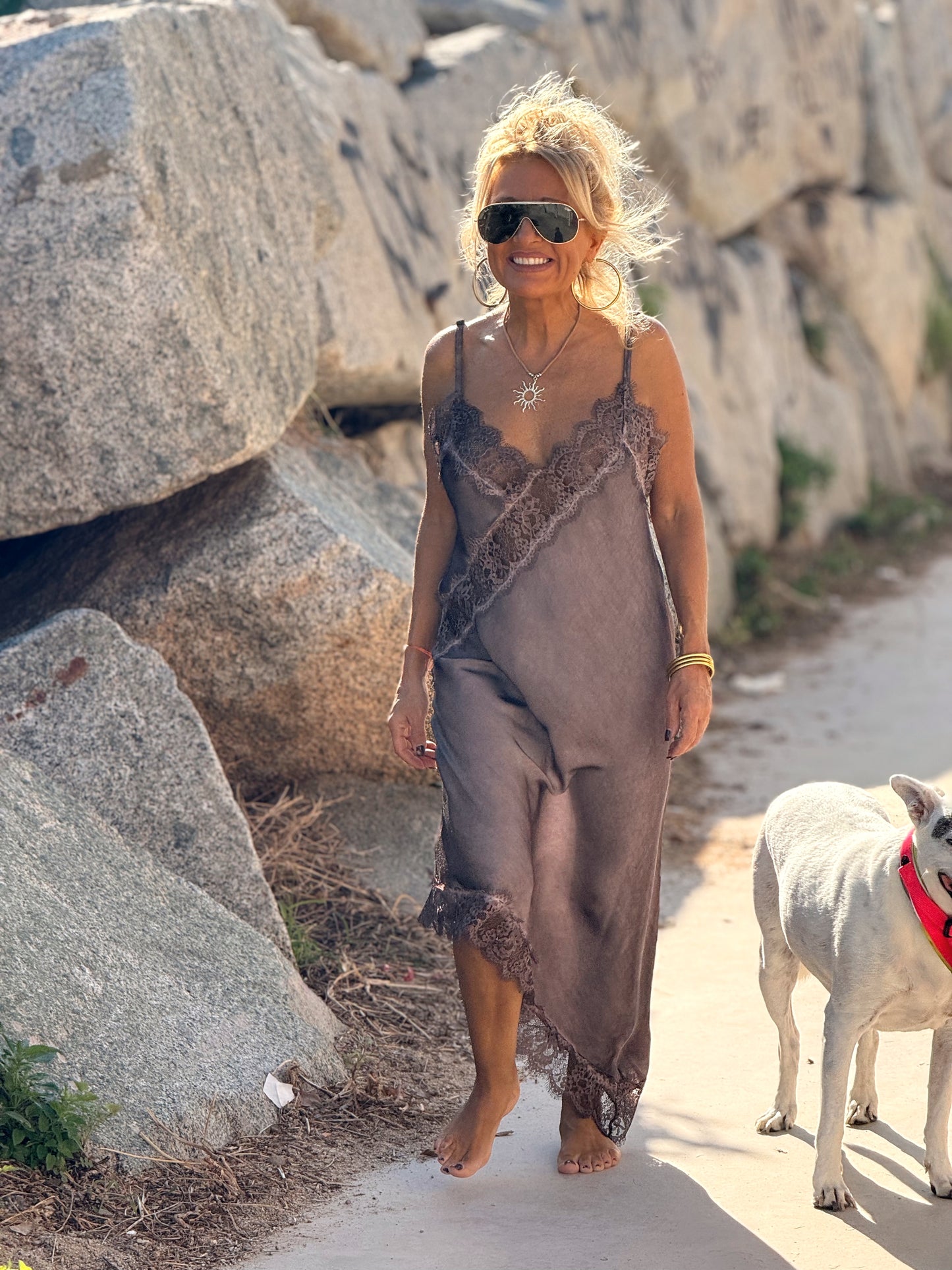 VESTIDO LENCERO ASIMÉTRICO MULTICOLOR