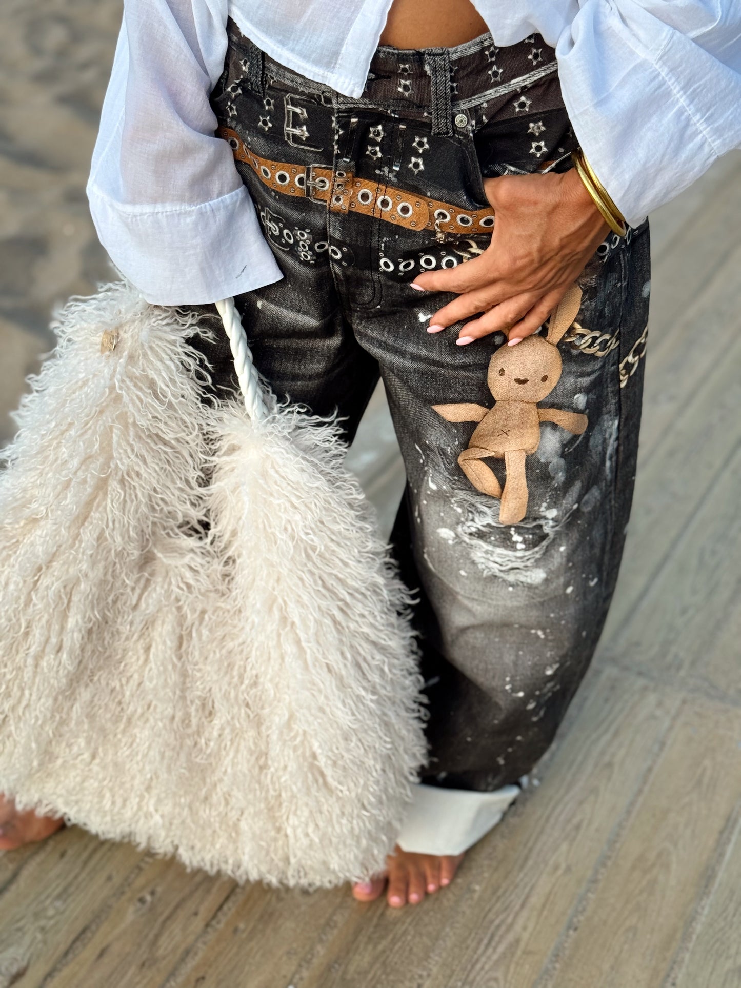 JEANS VAQUEROS MUÑECA GRIS