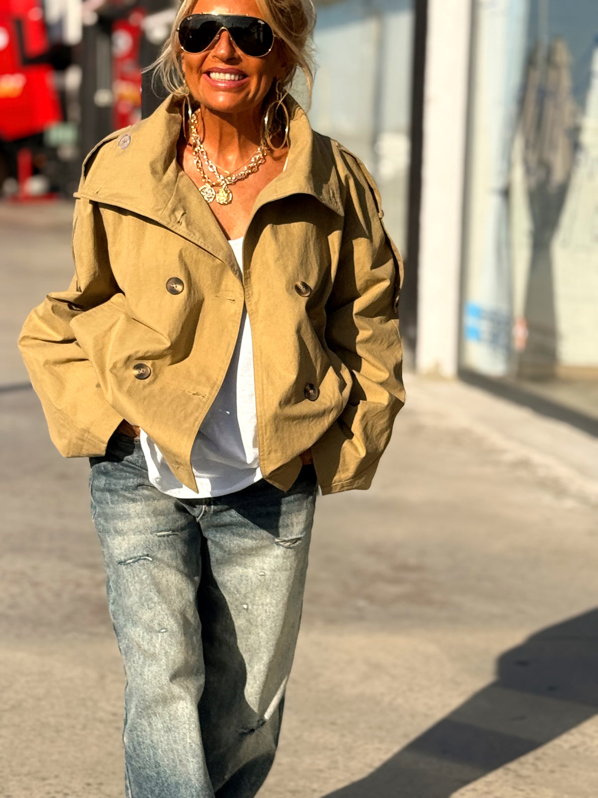 CHAQUETA FORRADA BEIGE