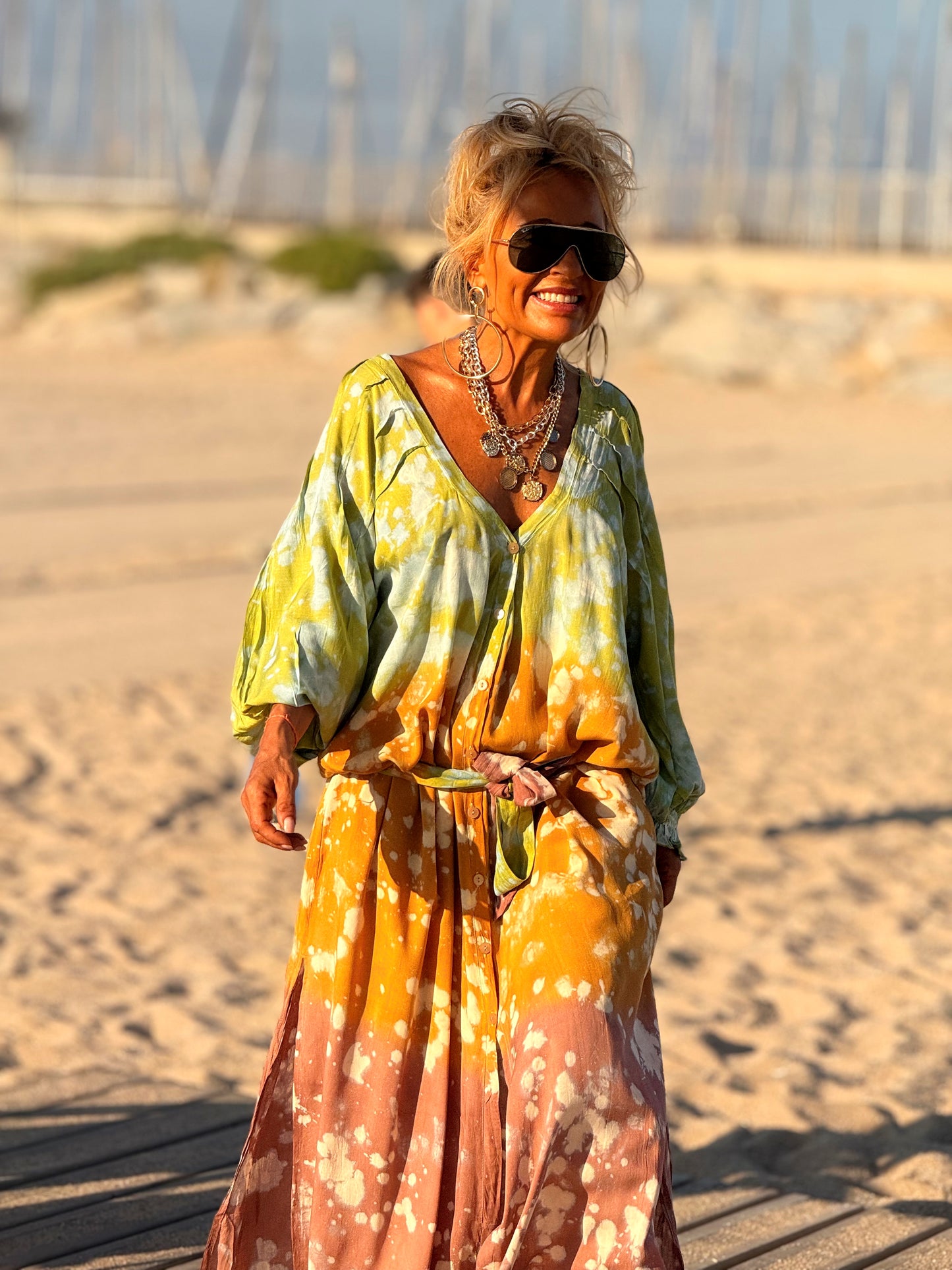 VESTIDO KAFTAN SUPER OVERSIZE MULTICOLOR