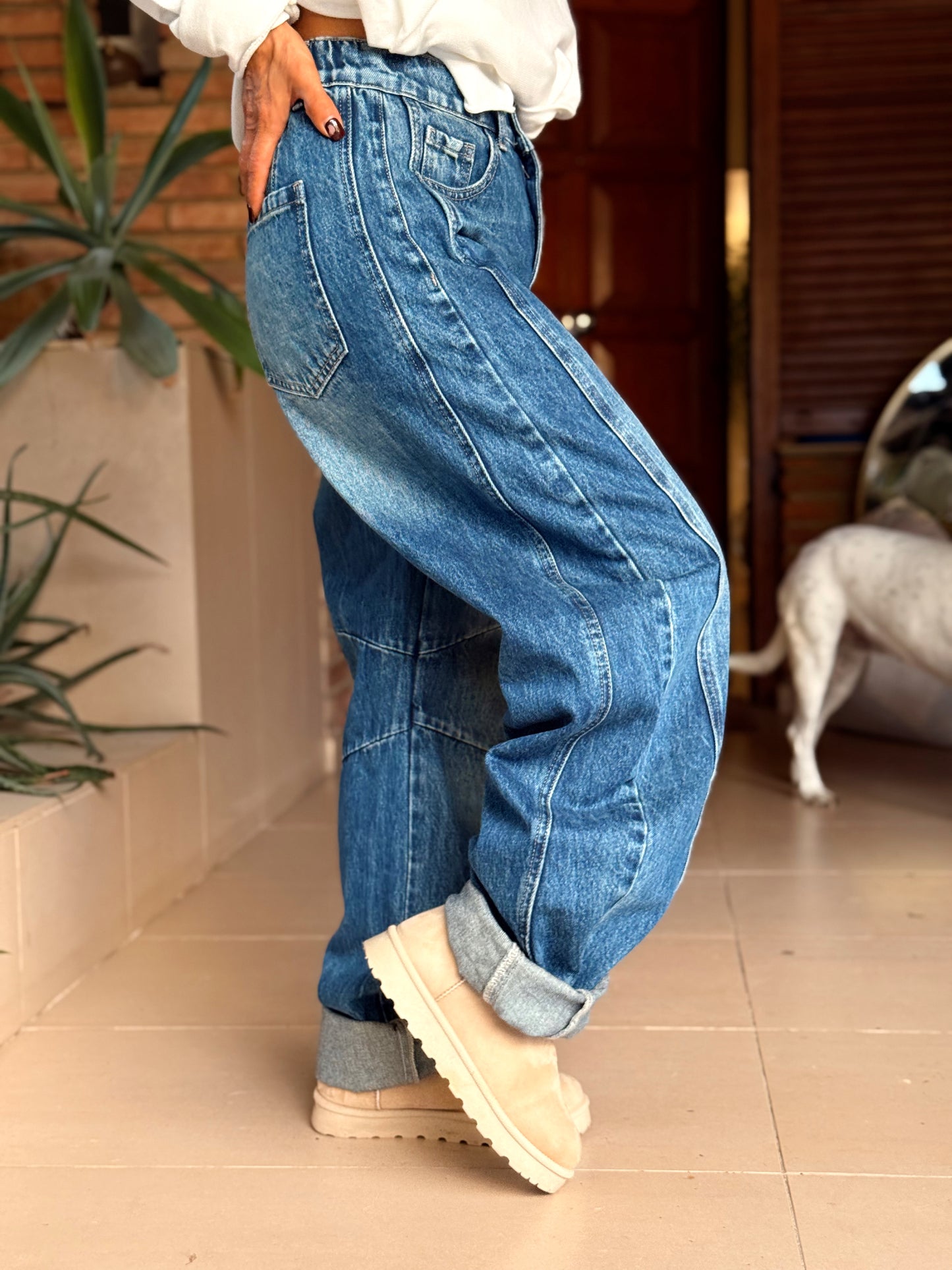 JEANS VAQUEROS BARREL MULTICOLOR