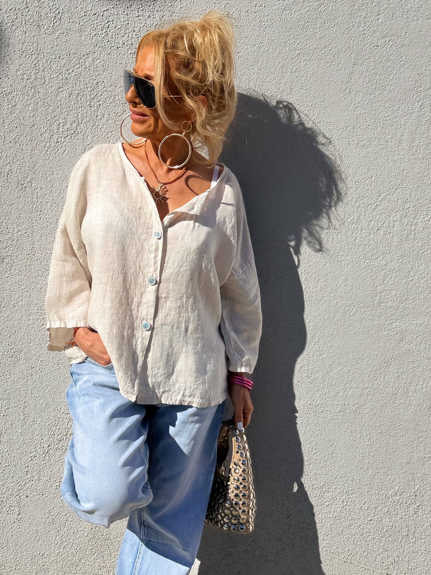 BLUSA DE LINO FABIO MULTICOLOR