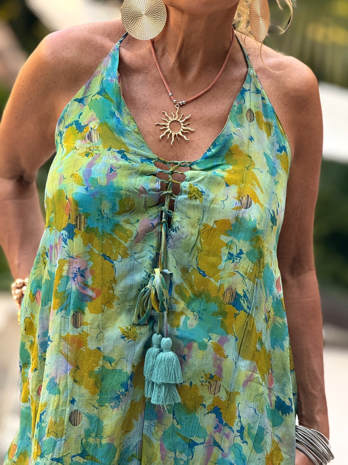 VESTIDO CREPE SEDA INDY MULTICOLOR