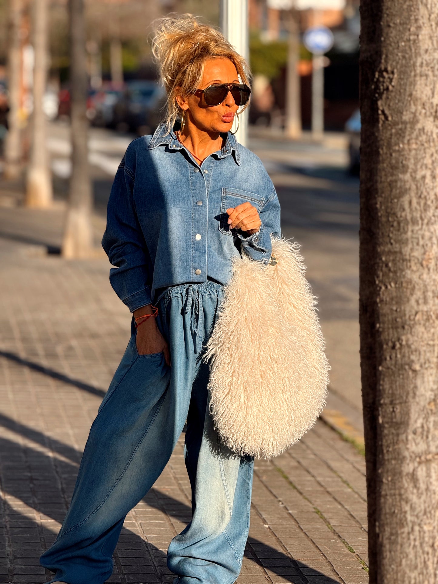 CAMISA CORTA DENIM TEJANO