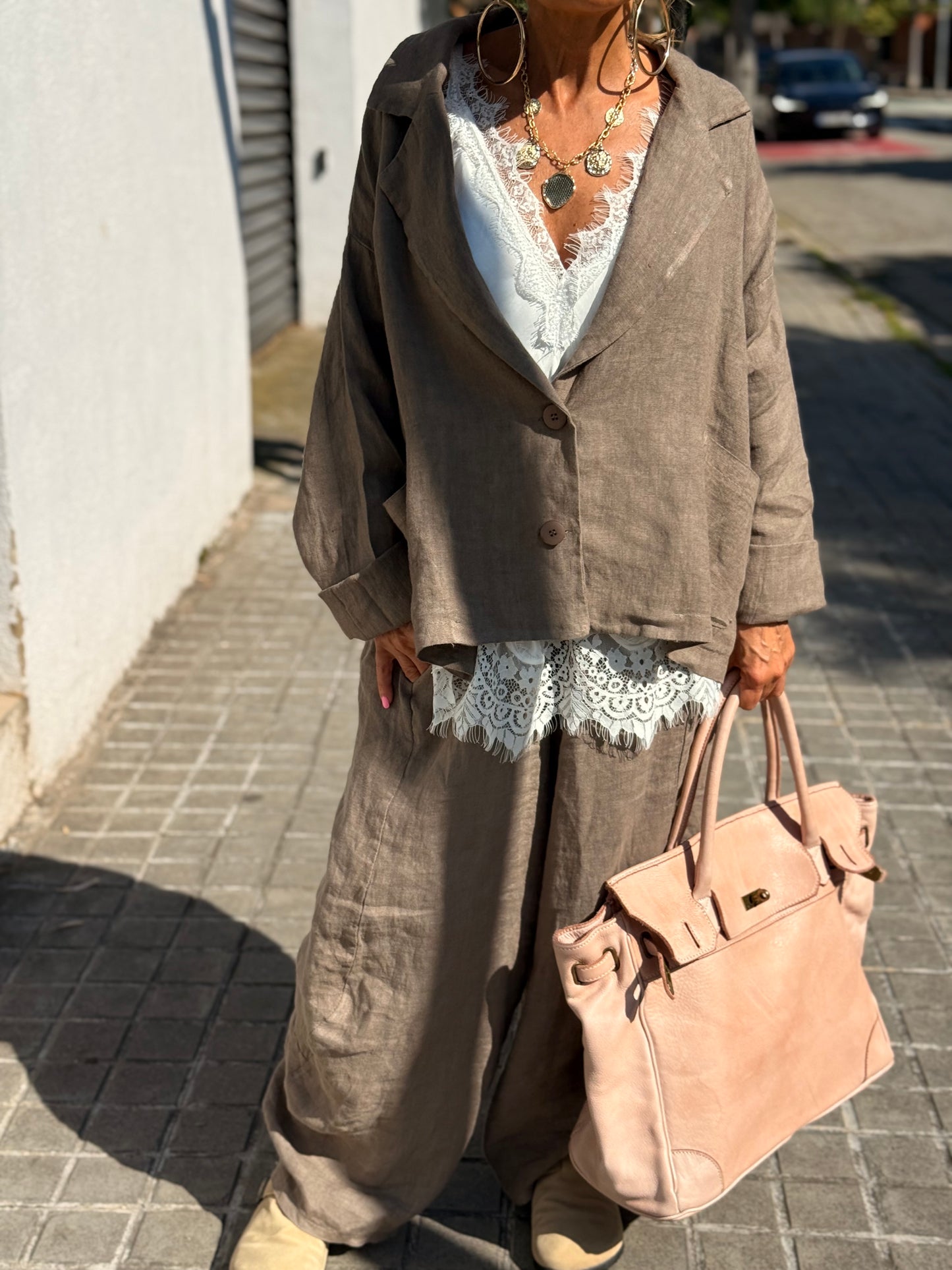 CHAQUETA OVERSIZE LINO CARMEN MULTICOLOR