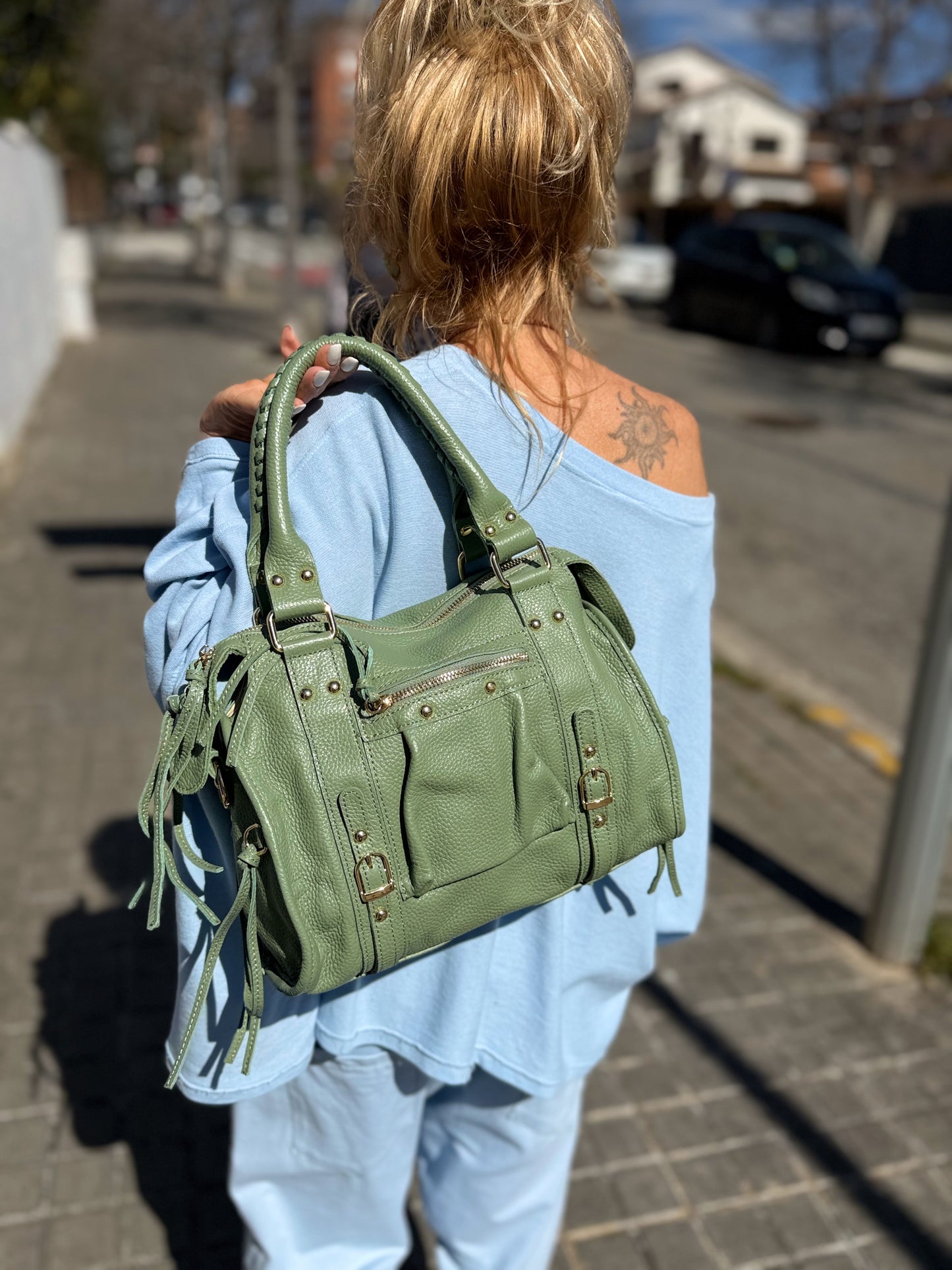 BOLSO POLIPIEL IBIZA ALMENDRA