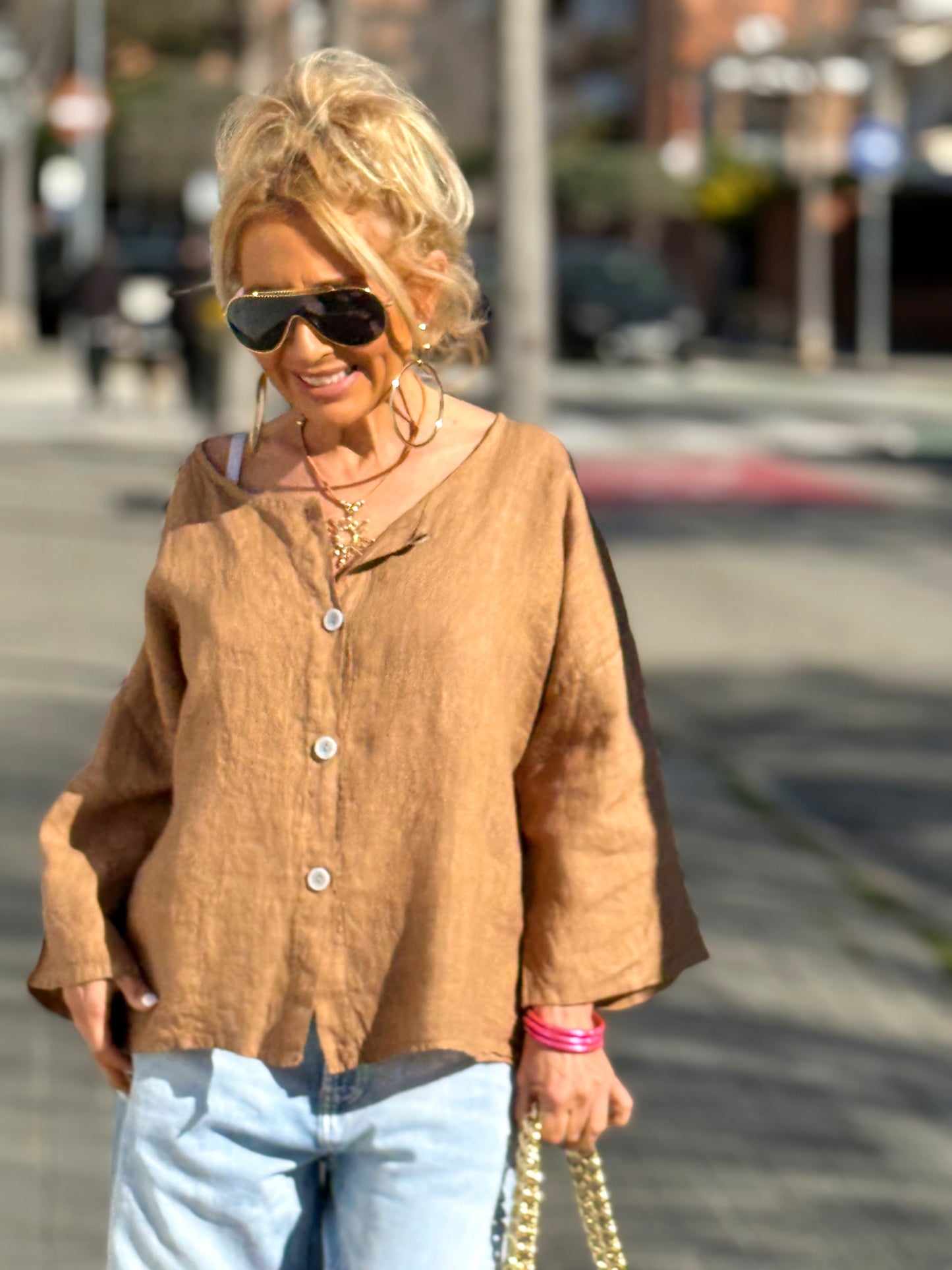 BLUSA DE LINO FABIO MULTICOLOR