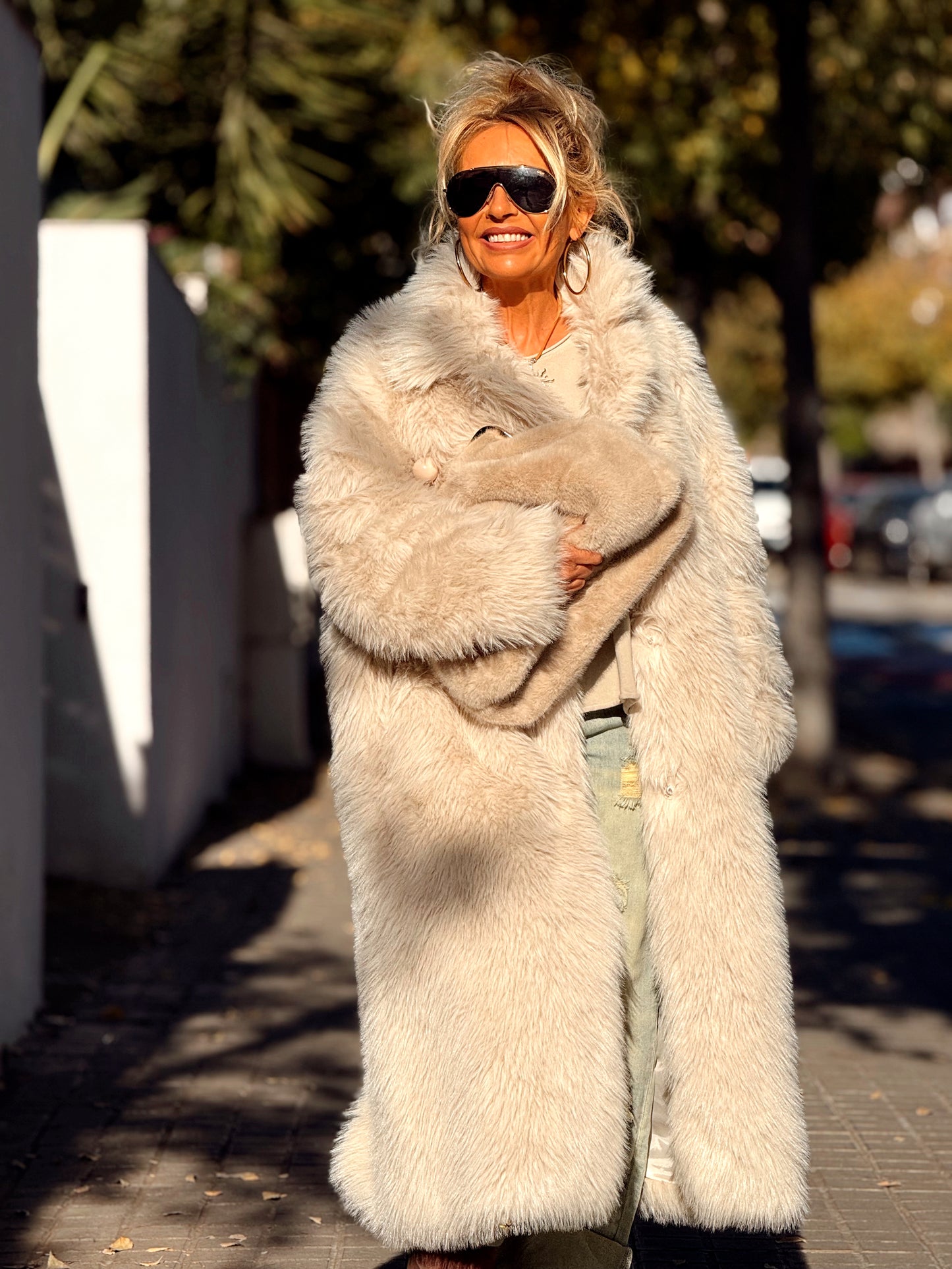 ABRIGO PELO SINTÉTICO OVERSIZE JULIA MULTICOLOR