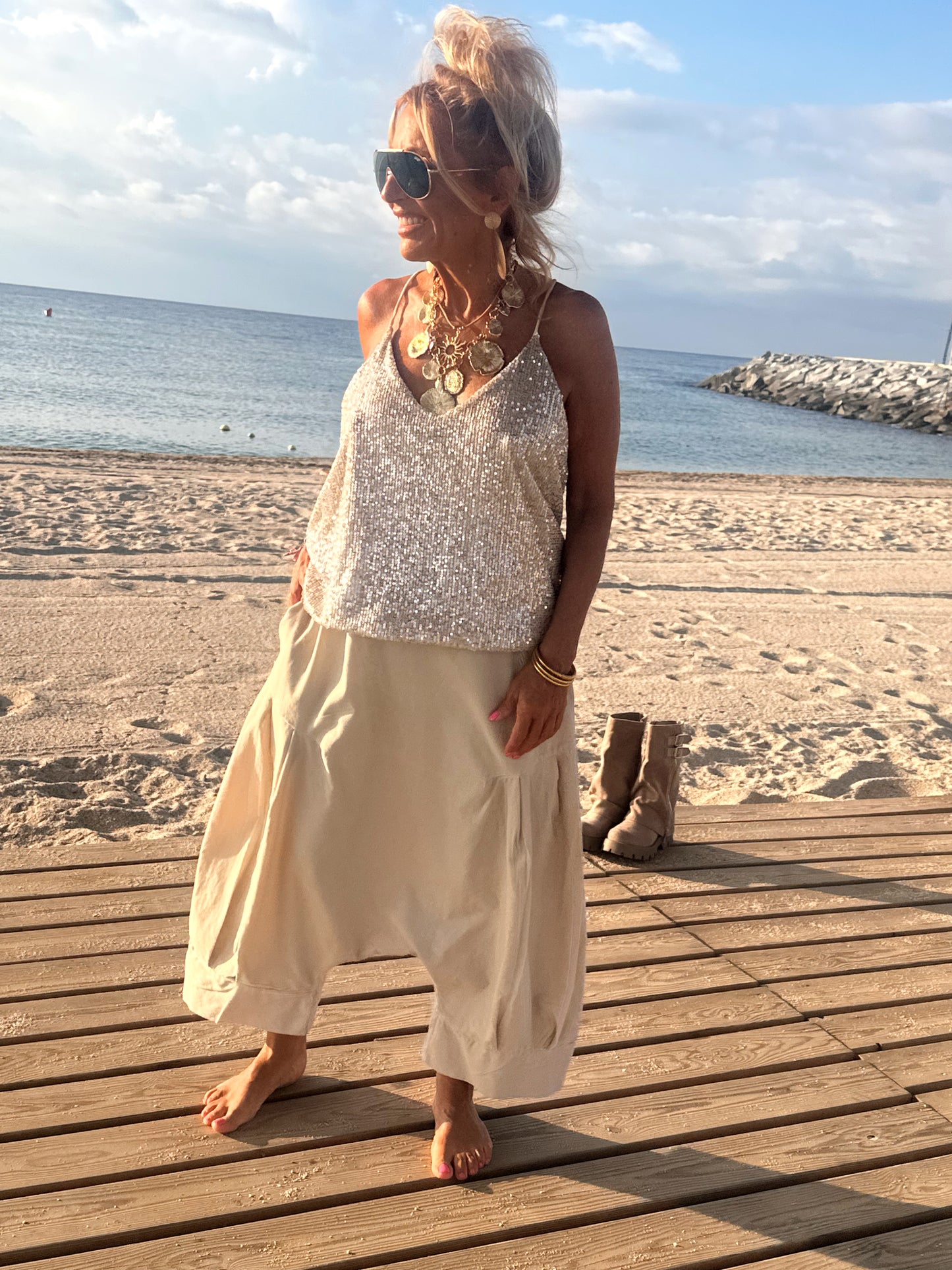 PANTALONES PANA CROPPED BAGGY OVERSIZE MULTICOLOR